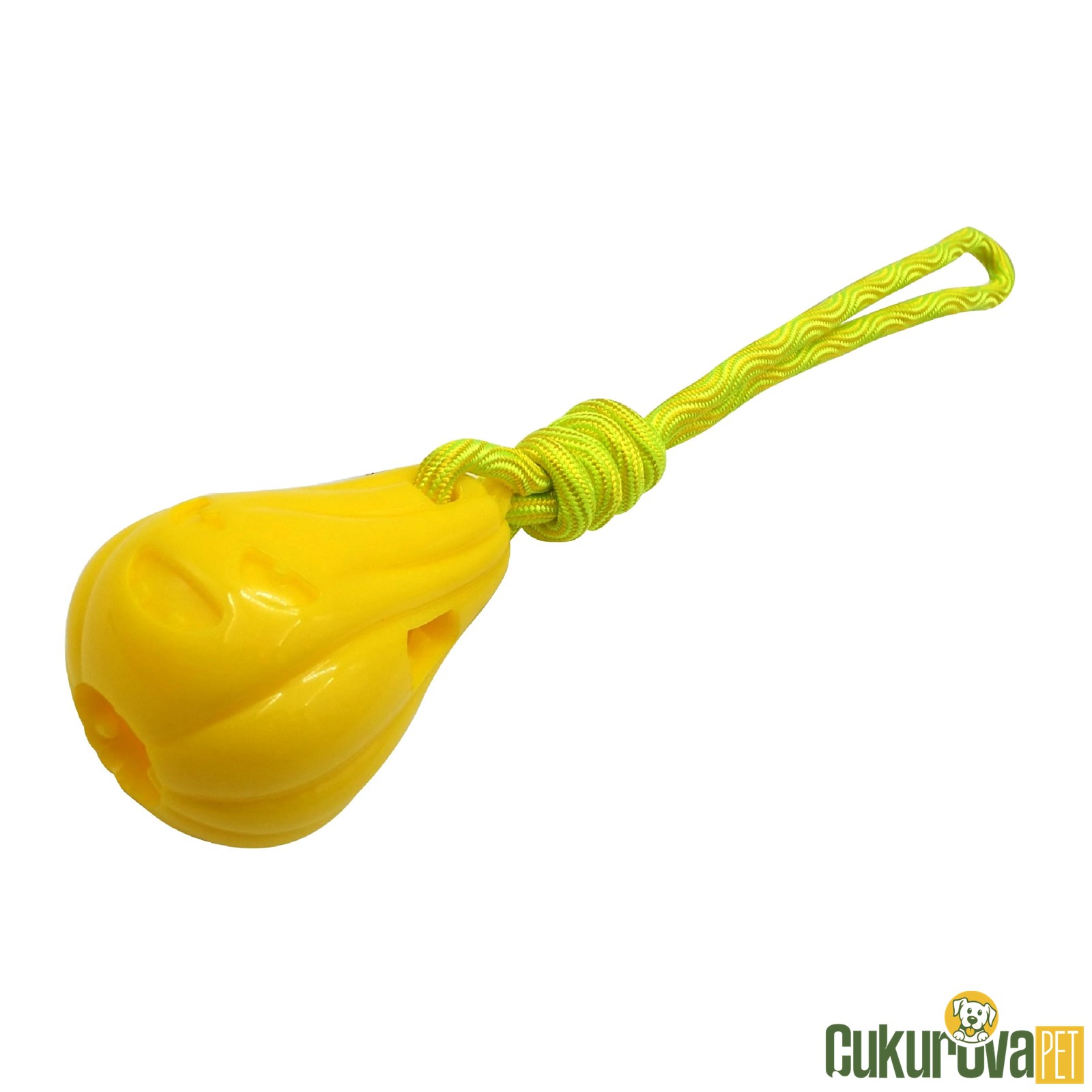 Gimdog Bal Kabağı Şeklinde Çekiştirmeli Köpek Oyuncağı Sarı