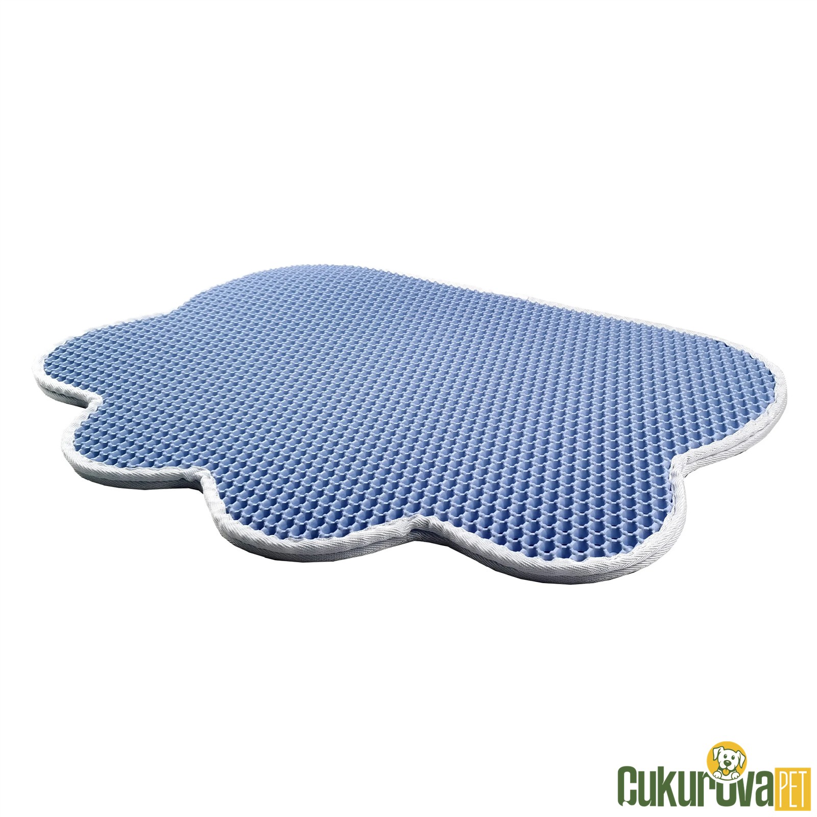 Gimcat Pati Şeklinde Elekli Kedi Kumu Paspası Mavi - 61.5 x 46 Cm
