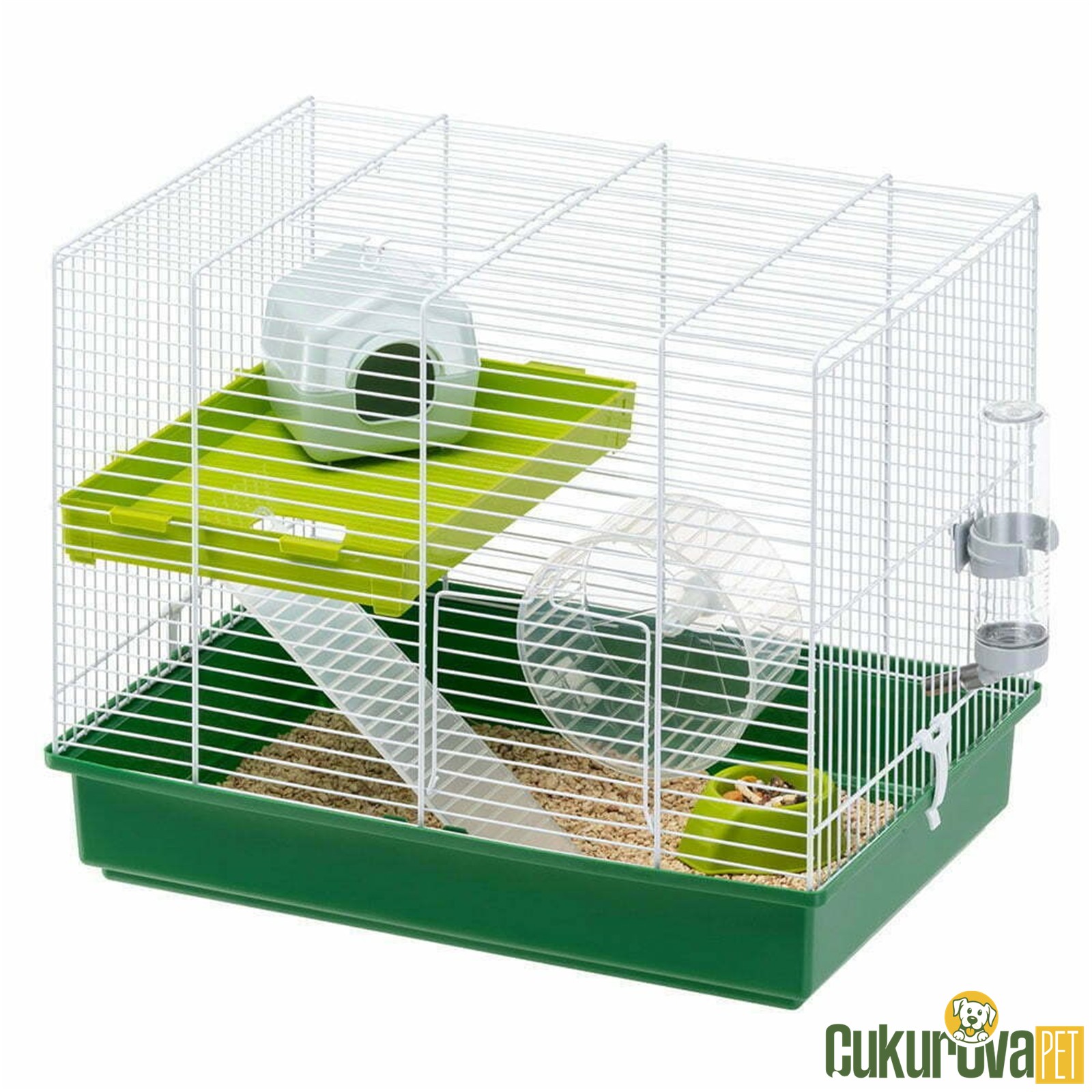 Ferplast Duo Katlı Hamster Kafesi Çift Katlı Beyaz - 46 x 29 x 37.5 Cm