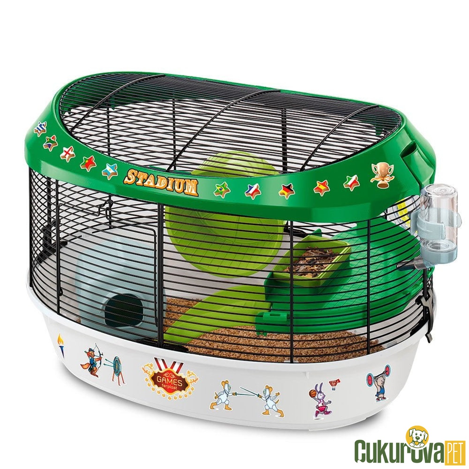 Ferplast Stadium Hamster Kafesi Siyah - 49 x 34 x 33 Cm