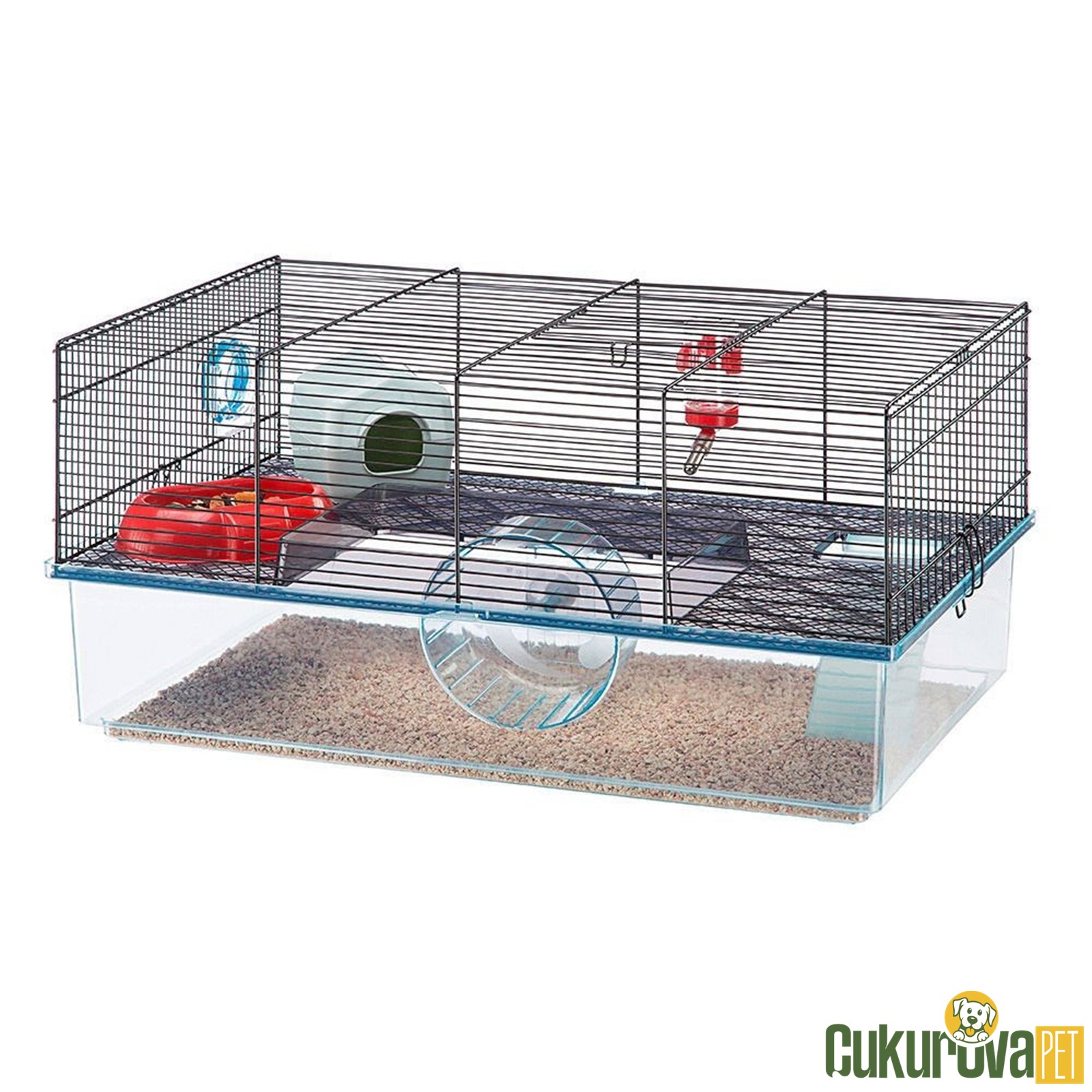 Ferplast Favola Çift Kapılı Hamster Kafesi Siyah - 60 x 36.5 x 30 Cm