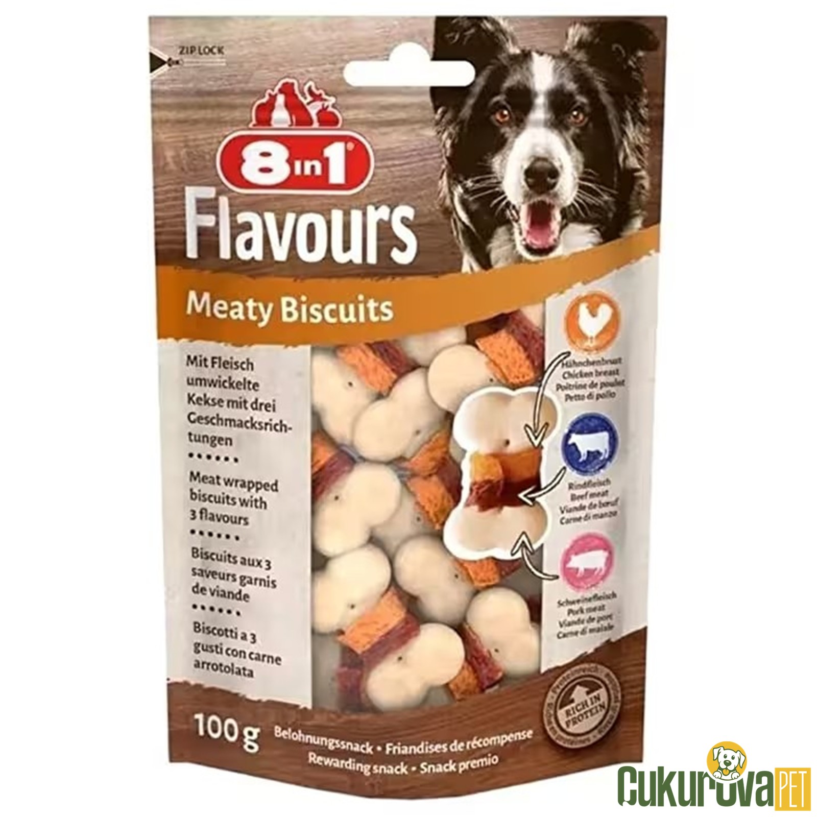 8 In 1 Flavours Meaty Biscuits Kıtır Köpek Ödülü 100 Gr