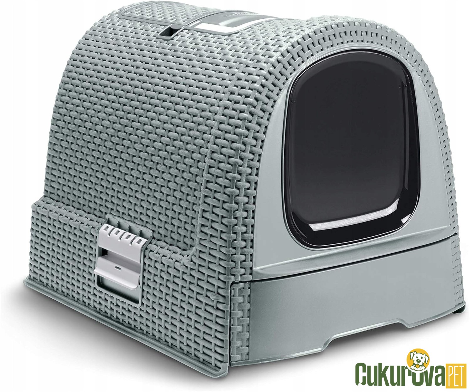 Karlie Çekmeceli Kapalı Kedi Tuvaleti Mavi