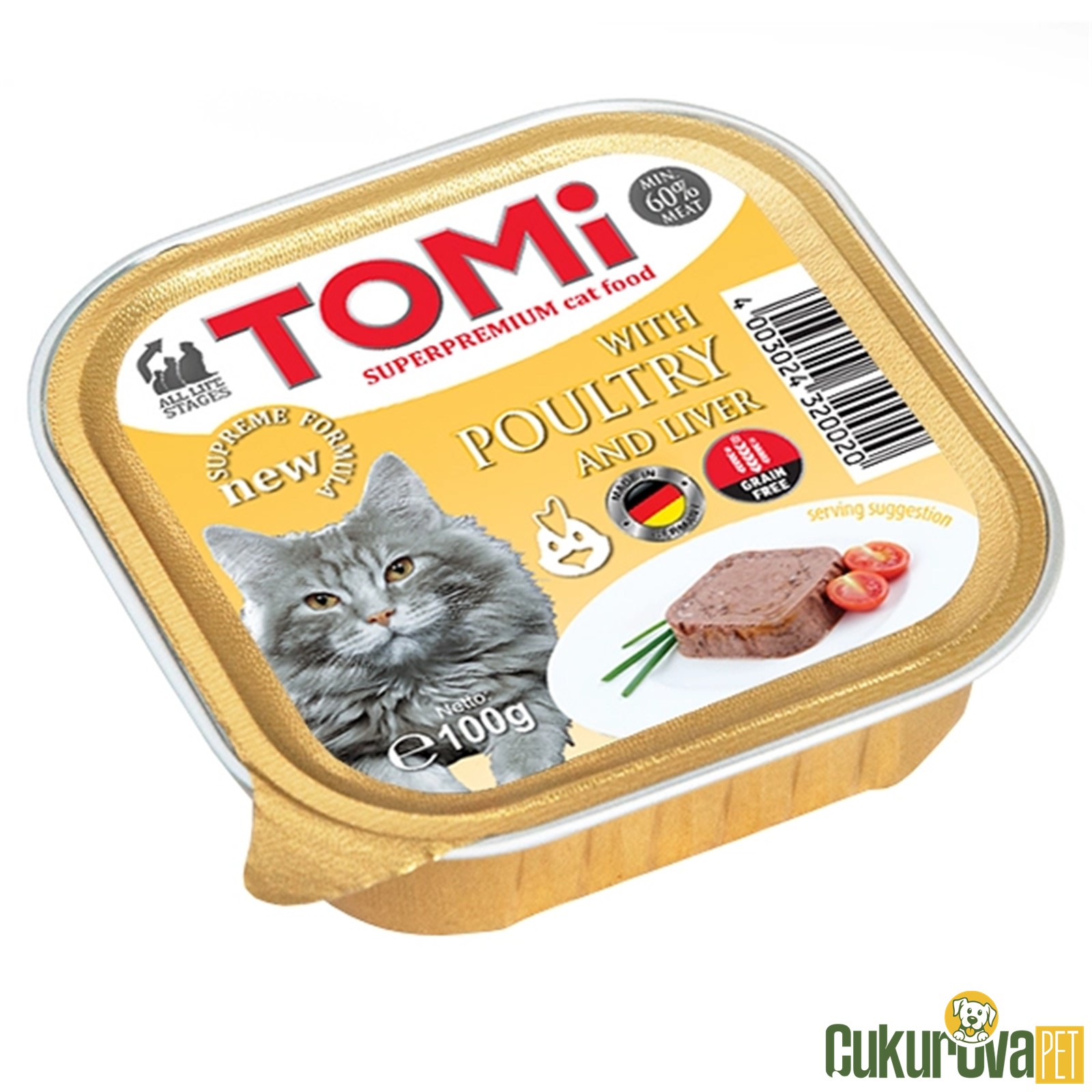 Tomi Pate Kümes Hayvanlı Ve Ci̇ğerli̇ Kedi̇ Yaş Maması 100 Gr