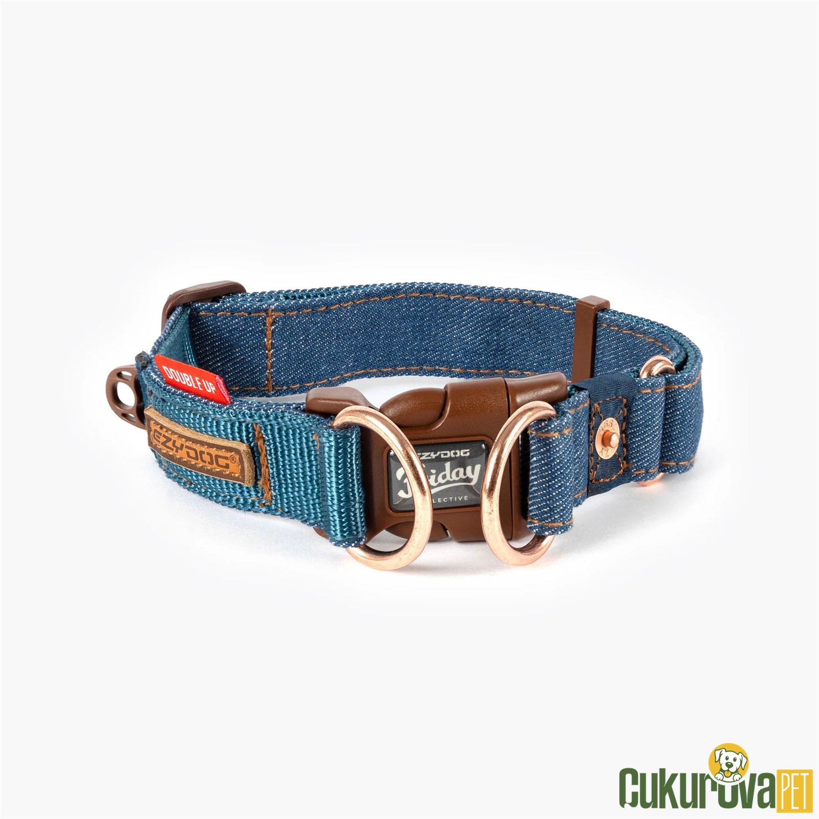 Ezydog Köpek Boyun Tasması Double Up Collar Denim Xl