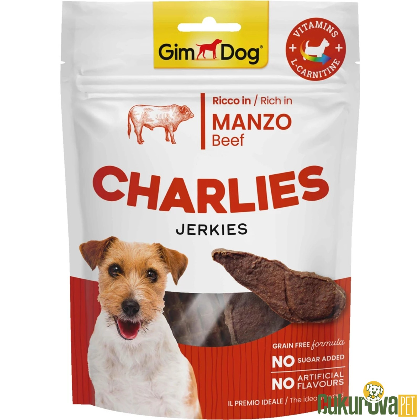 Gimdog Charlies Jerkies Sığır & L - Carnitinli Köpek Ödül Maması 70 Gr