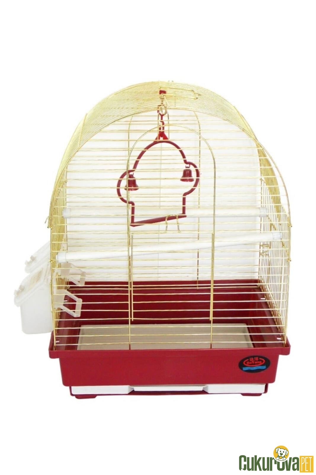 Dayang Pirinç İki Kapılı Davul Muhabbet Kuşu Kafesi 30 x 23 x 39 Cm