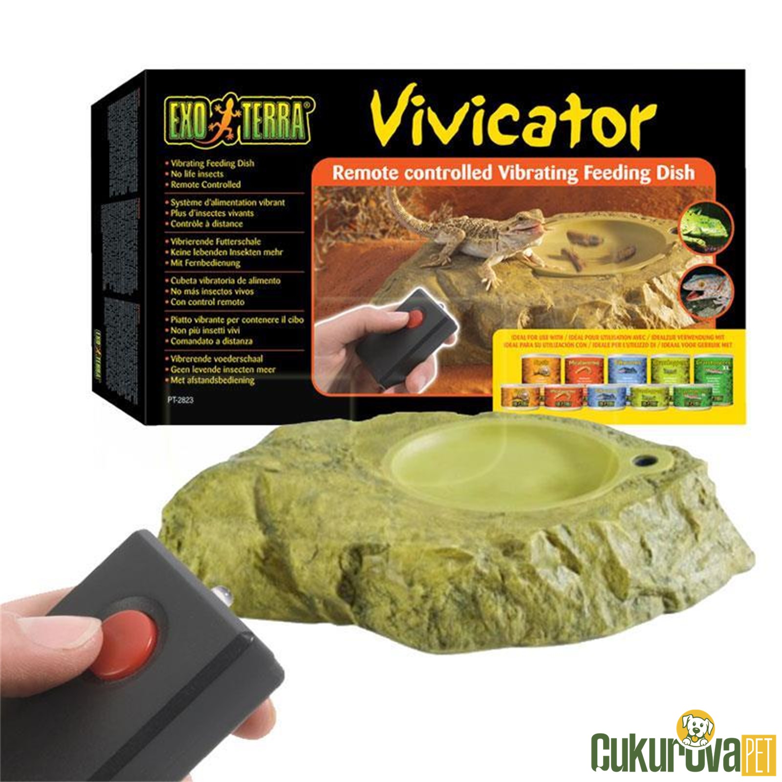 Exo Terra Vivicator Kumandalı Titreşimli Kaya Sürüngen Mama Ve Su Kabı