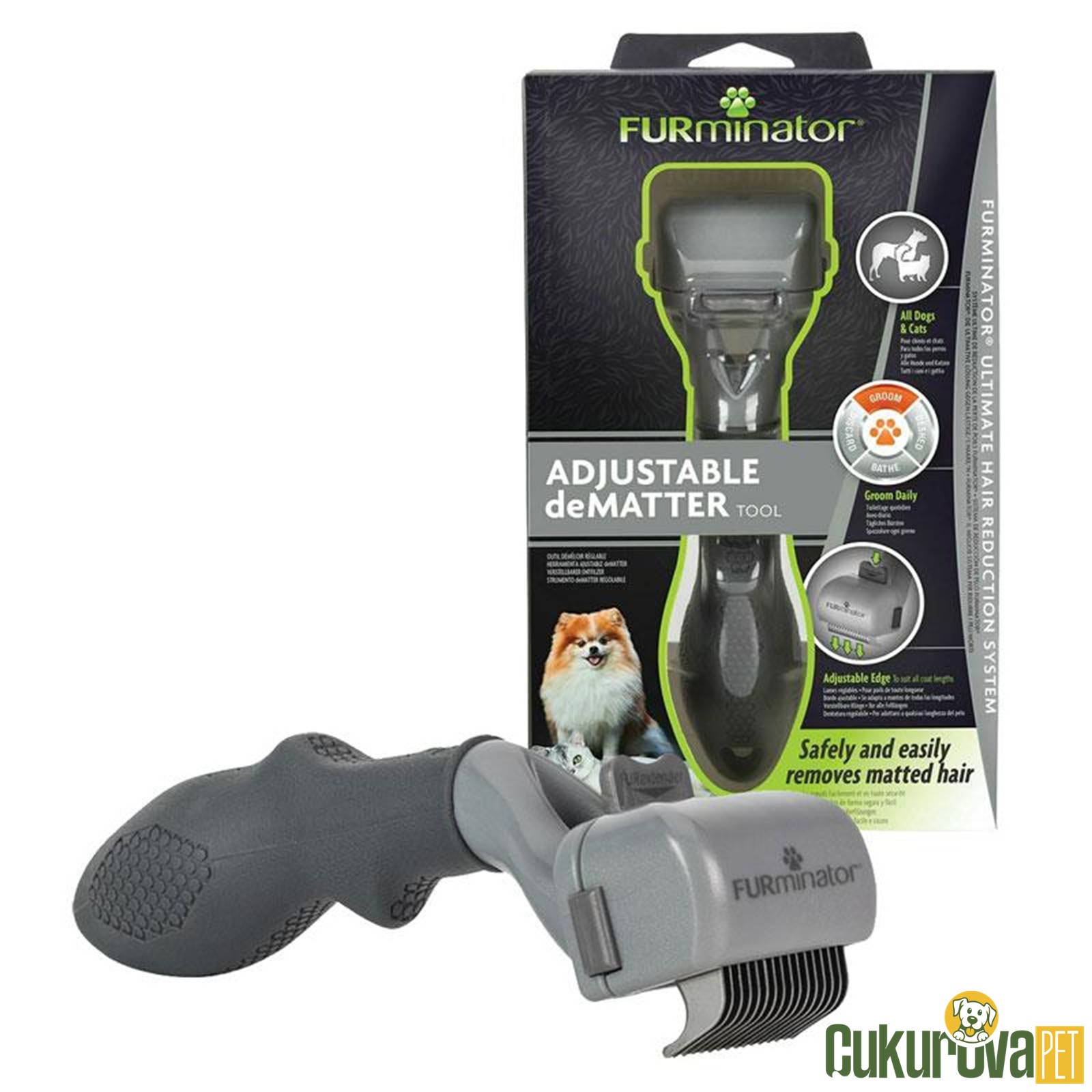 Furminator Ayarlanabi̇li̇r Kıtık Açıcı Kedi̇ & Köpek Tarağı