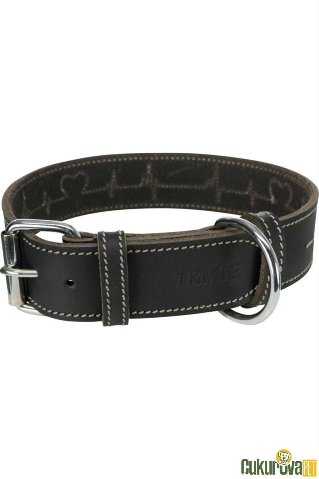 Trixie Köpek Boyun Tasması Kalın Deri̇ 47 - 55 Cm x 40 Mm - L - Si̇yah