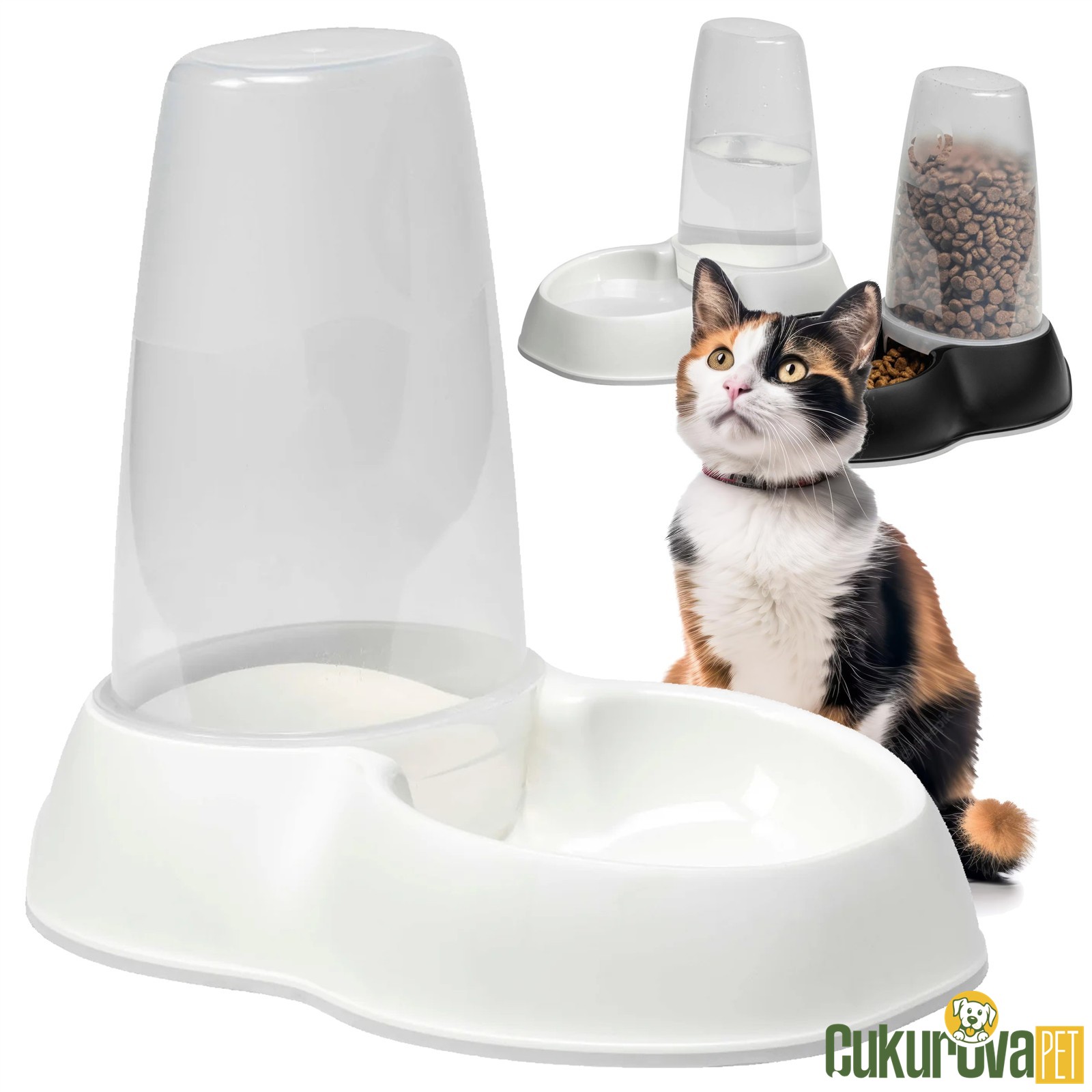 Moderna Kedi̇ & Köpek Sensiflo Hazneli̇ Mama & Su Kabı - Beyaz - 1.5 L