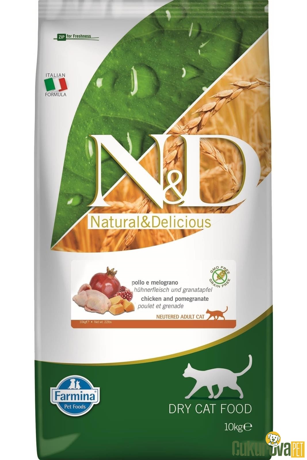 N&D Pumpkin Adult Bıldırcın Etli Bal Kabaklı Ve Narlı Kısırlaştırılmış Kedi Maması 10 Kg