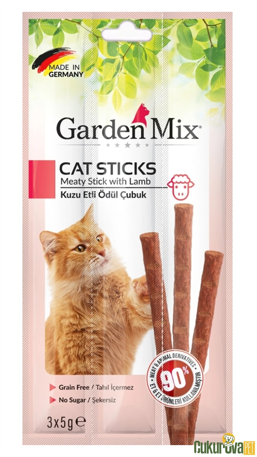 Gardenmix Cat Stick Kuzu Etli Kedi Ödül Çubuğu 3 x 5 Gr