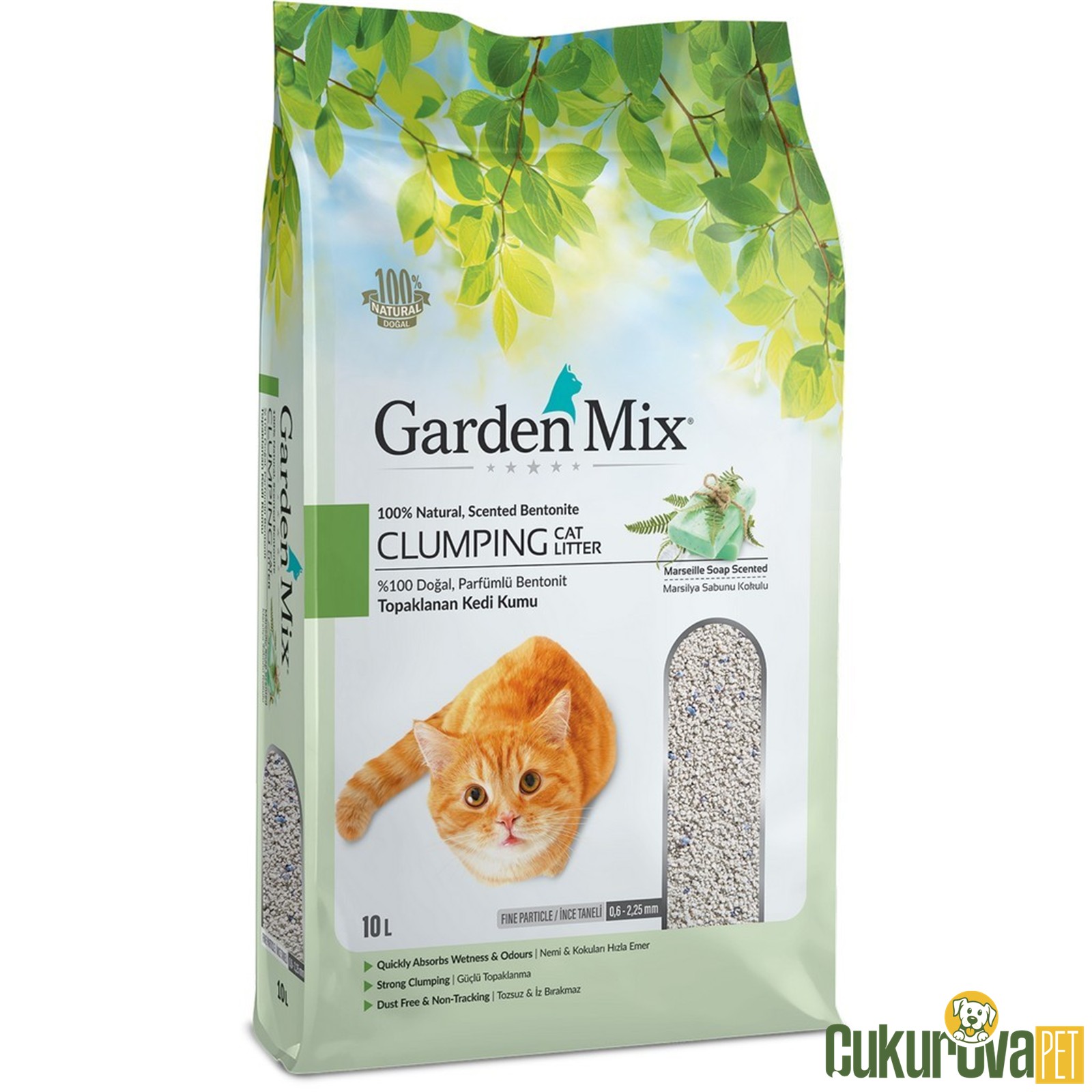 GardenMix Clumping Marsilya Sabun Kokulu Bentonit Kedi Kumu 10 L
