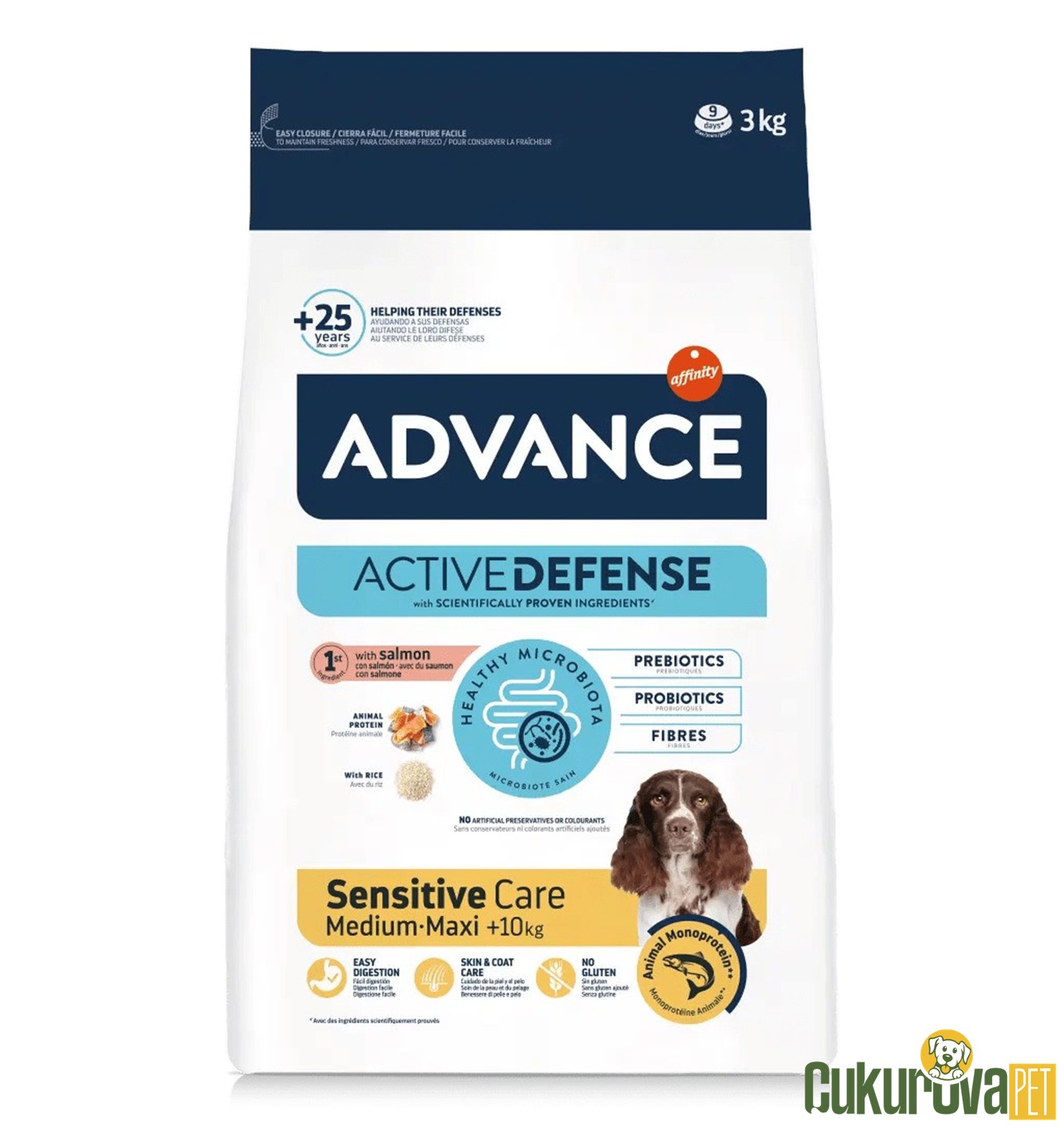 Advance Sensitive Care Medium-Maxi Somonlu Ve Pirinçli Yetişkin Köpek Maması 3 Kg