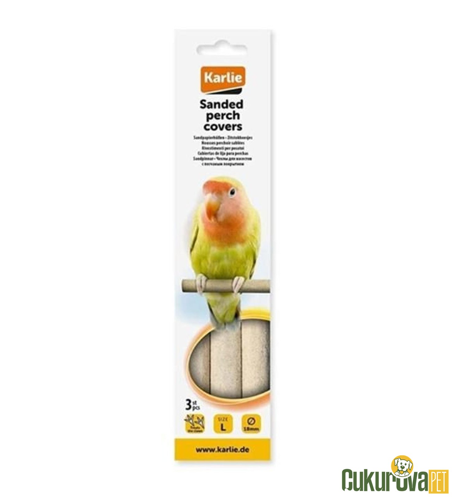 Karlie Sanded Perch Covers Kumlu Kuş Tüneği 3'Lü - 20 Mm