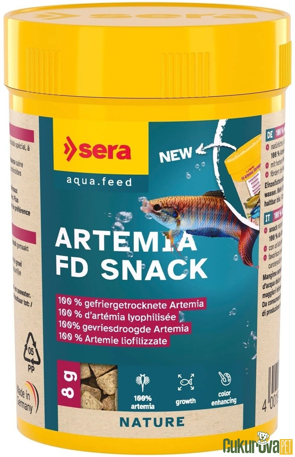 Sera Artemia Fd Snack Nature Kurutulmuş Yem 100 Ml - 8 Gr