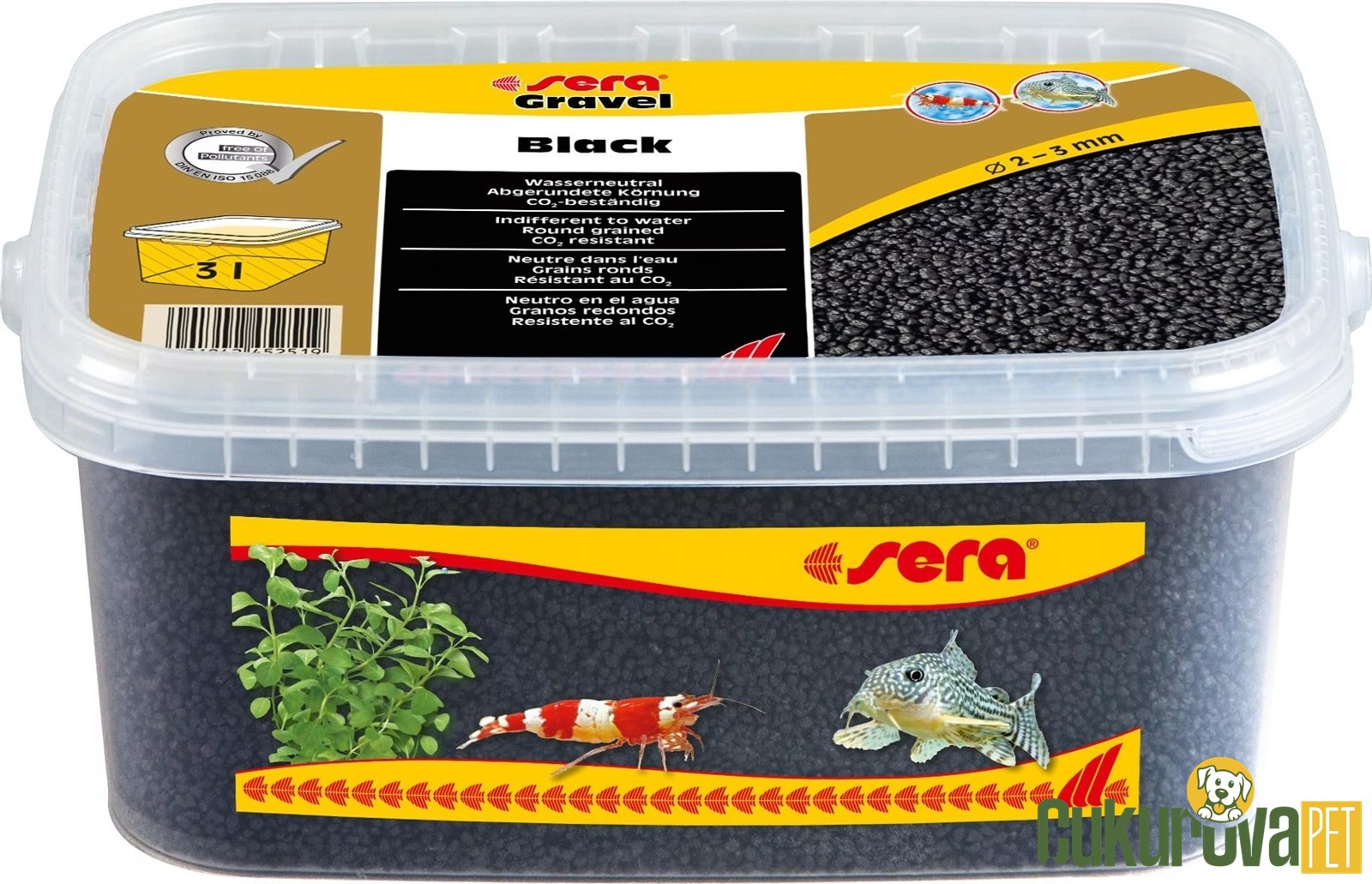 Sera Gravel Black Akvaryum Kumu Siyah 2 - 3 Mm / 3 L