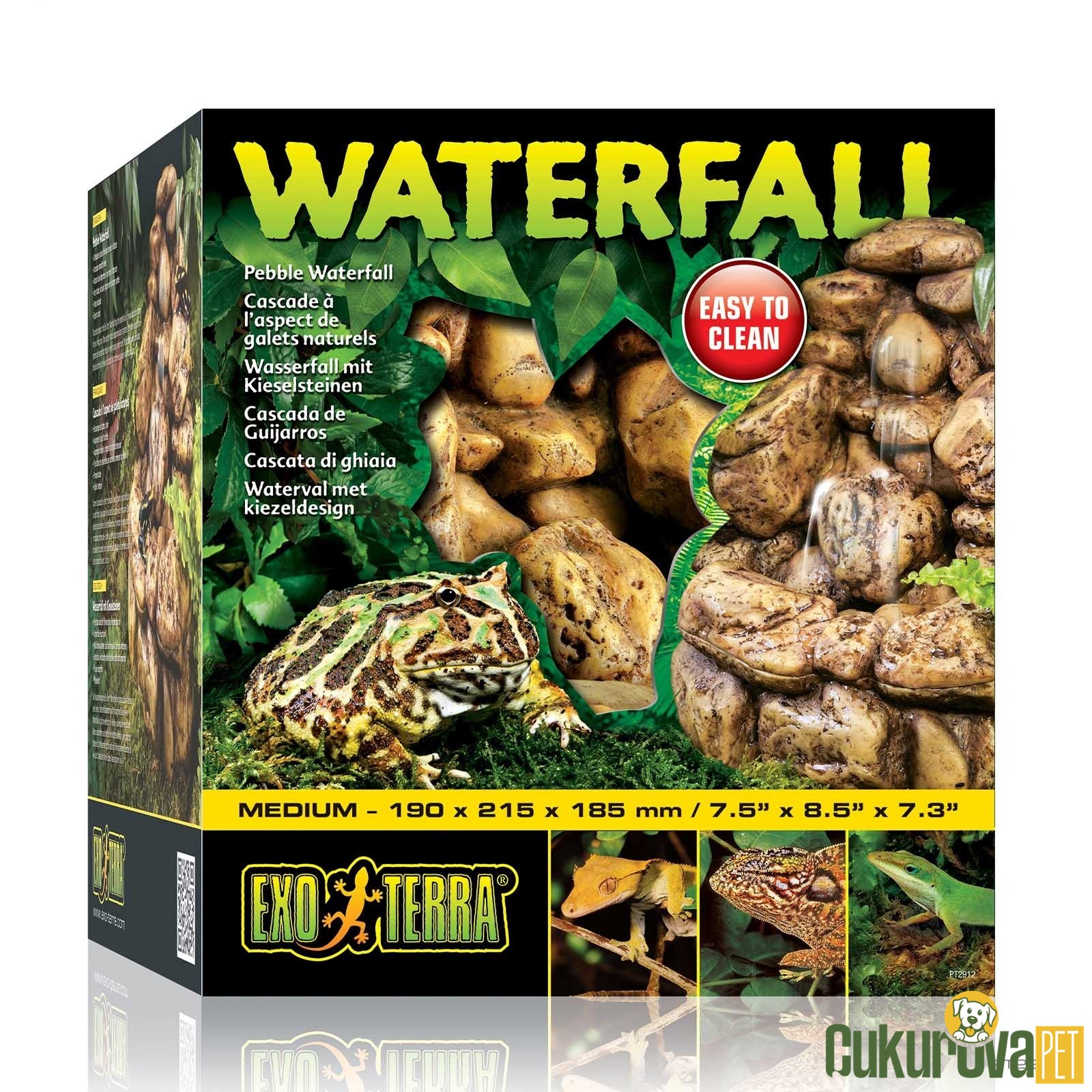 Exo Terra Waterfall Pebble Çakıl Taşı Yüzeyli Şelale M - 19 x 21.5 x 18.5 Cm