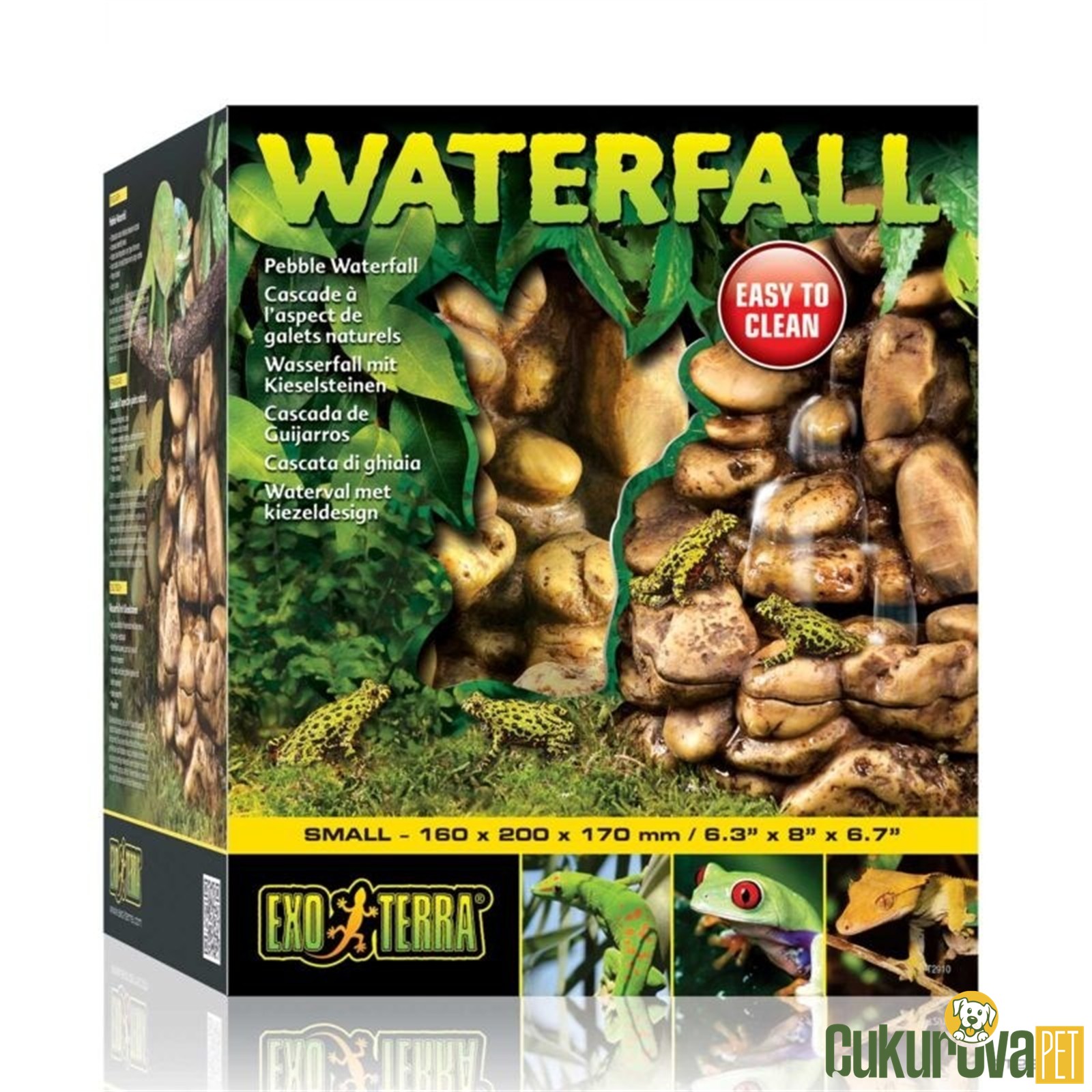 Exo Terra Waterfall Pebble Çakıl Taşı Yüzeyli Şelale S - 16 x 20 x 17 Cm