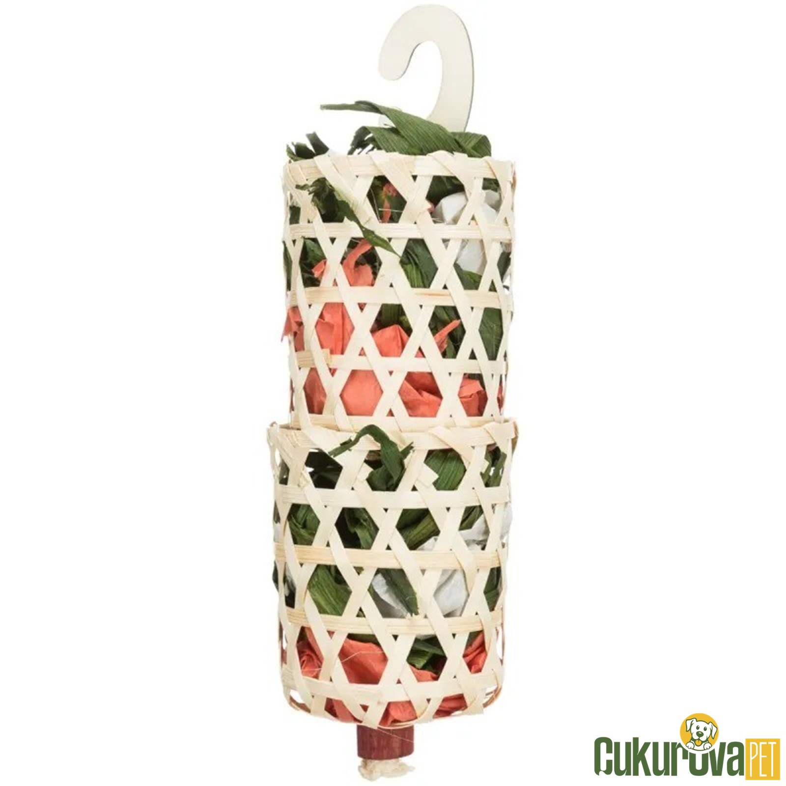 Trixie Doğal Palm Kabuklu Tüylü Kuş Oyuncağı 35 Cm