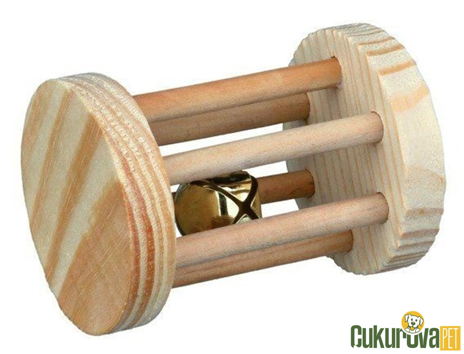 Trixie Silindir Tahta Zilli Kemi̇rgen Oyuncağı 5 x 7 Cm