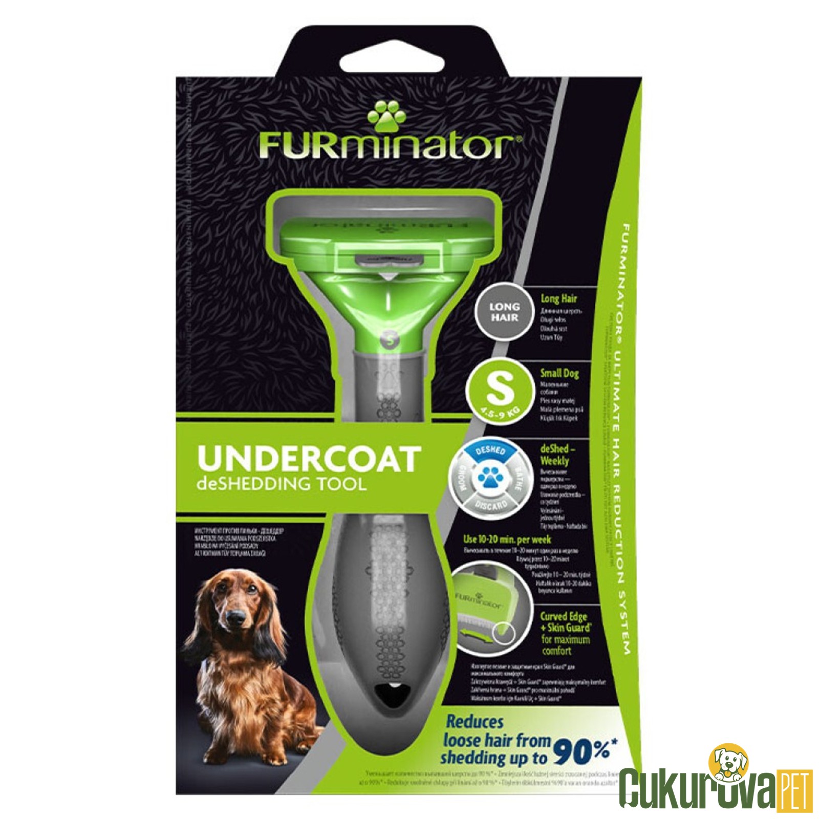 Furminator UnderCoat Long Hair Uzun Tüylü Köpek Tarağı S - 4.5 Cm