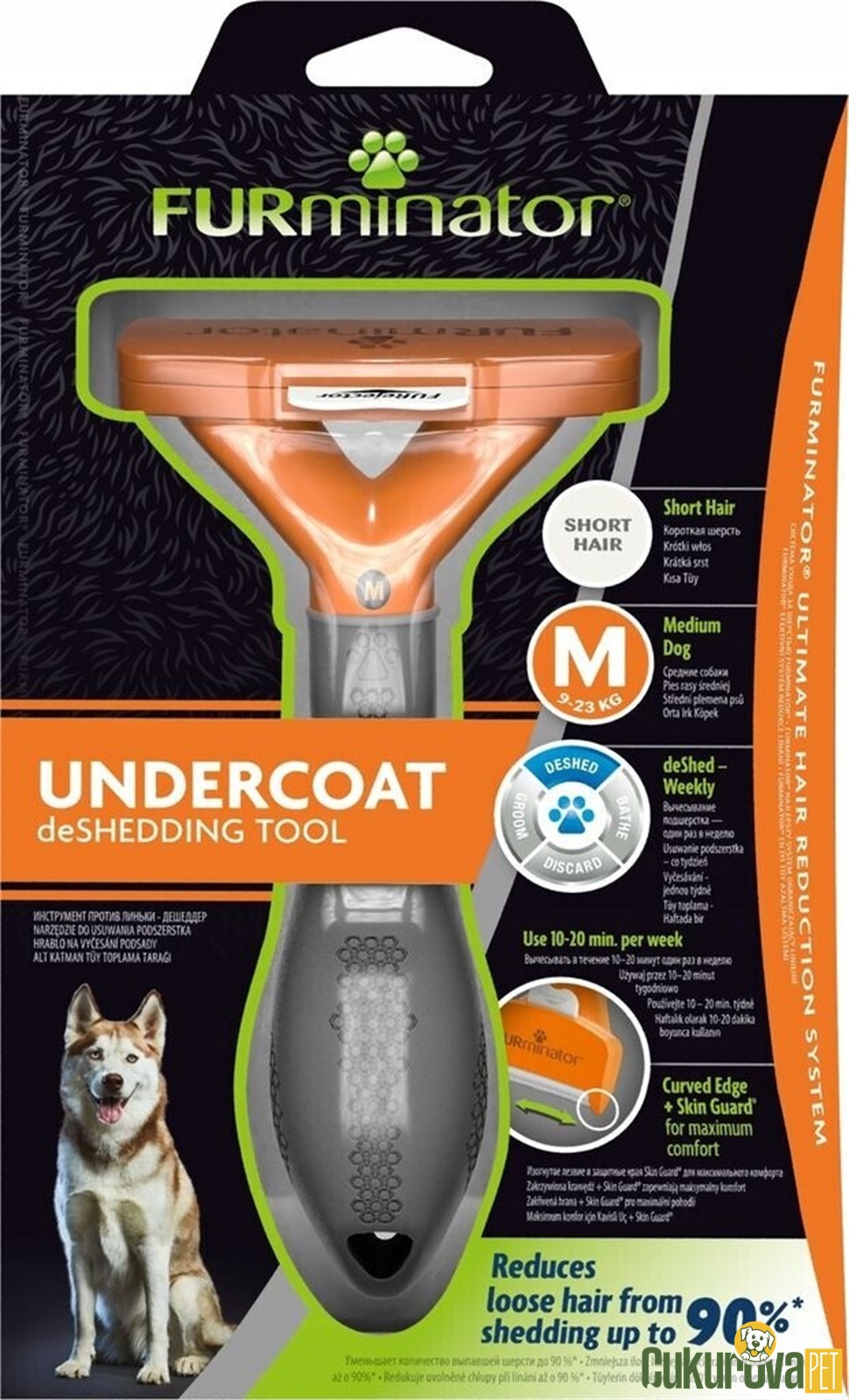 Furminator UnderCoat Short Hair Kısa Tüylü Köpek Tarağı M - 6.5 Cm