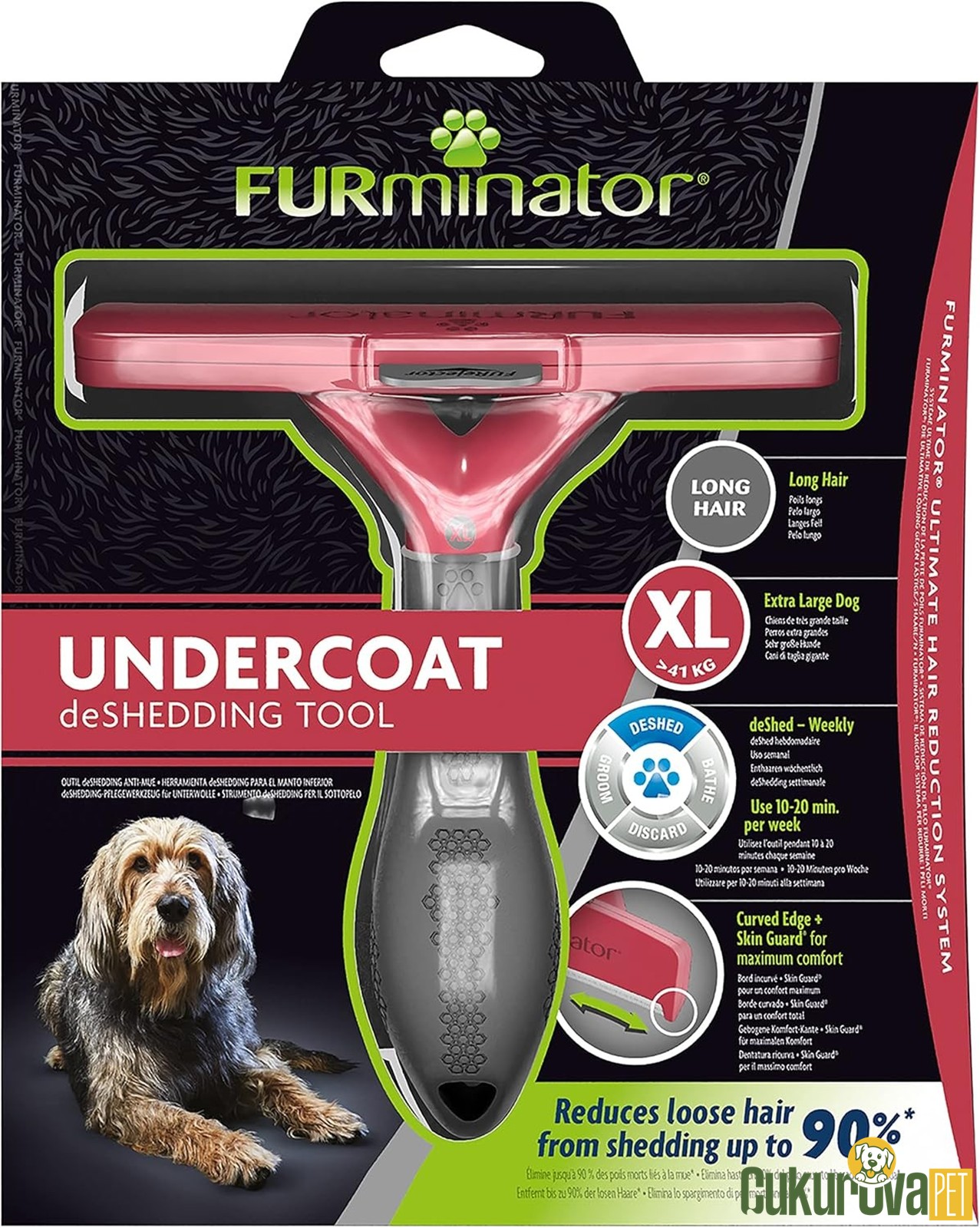 Furminator UnderCoat Long Hair Uzun Tüylü Köpek Tarağı XL - 11.5 Cm