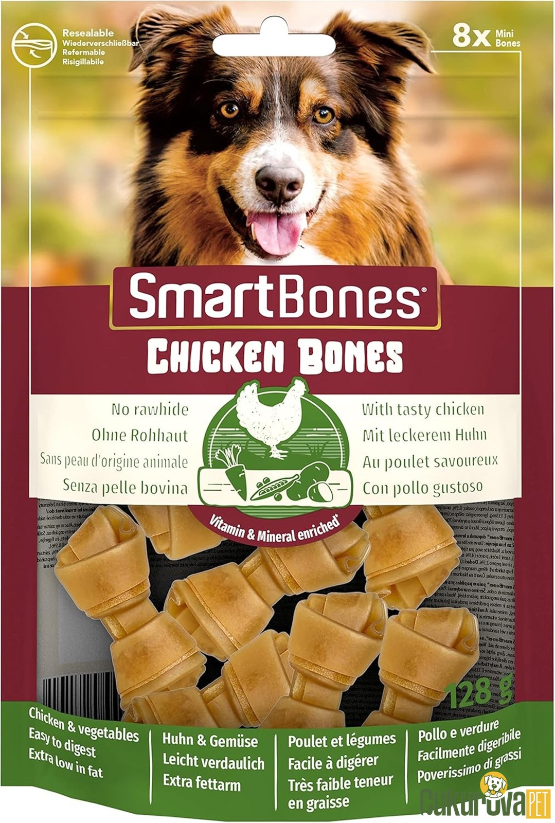 SmartBones Chicken Bones Tavuklu Köpek Ödül Kemiği 128 Gr