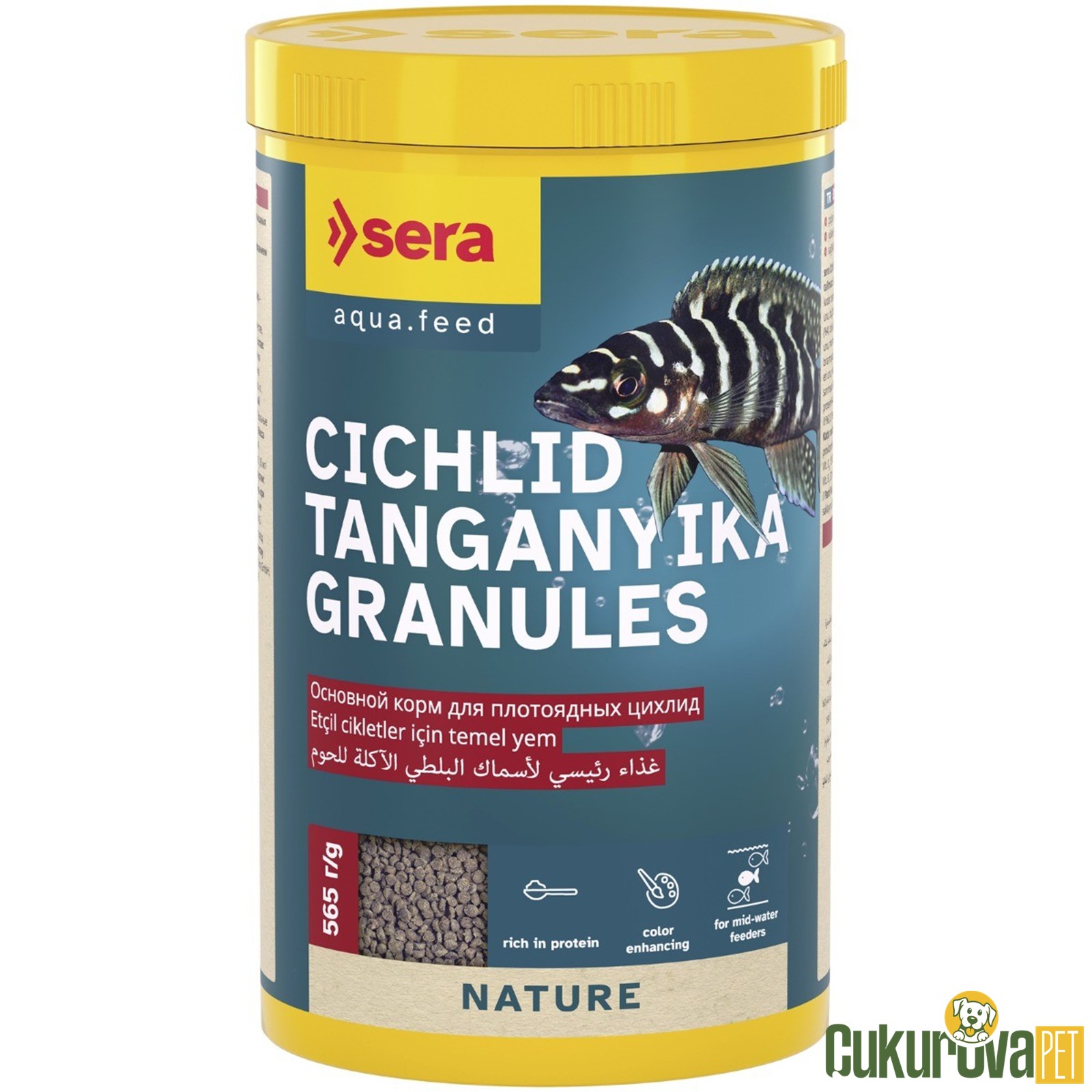 Sera Cichlid Tanganyika Granules Nature Granül Yem 1000 Ml - 565 Gr