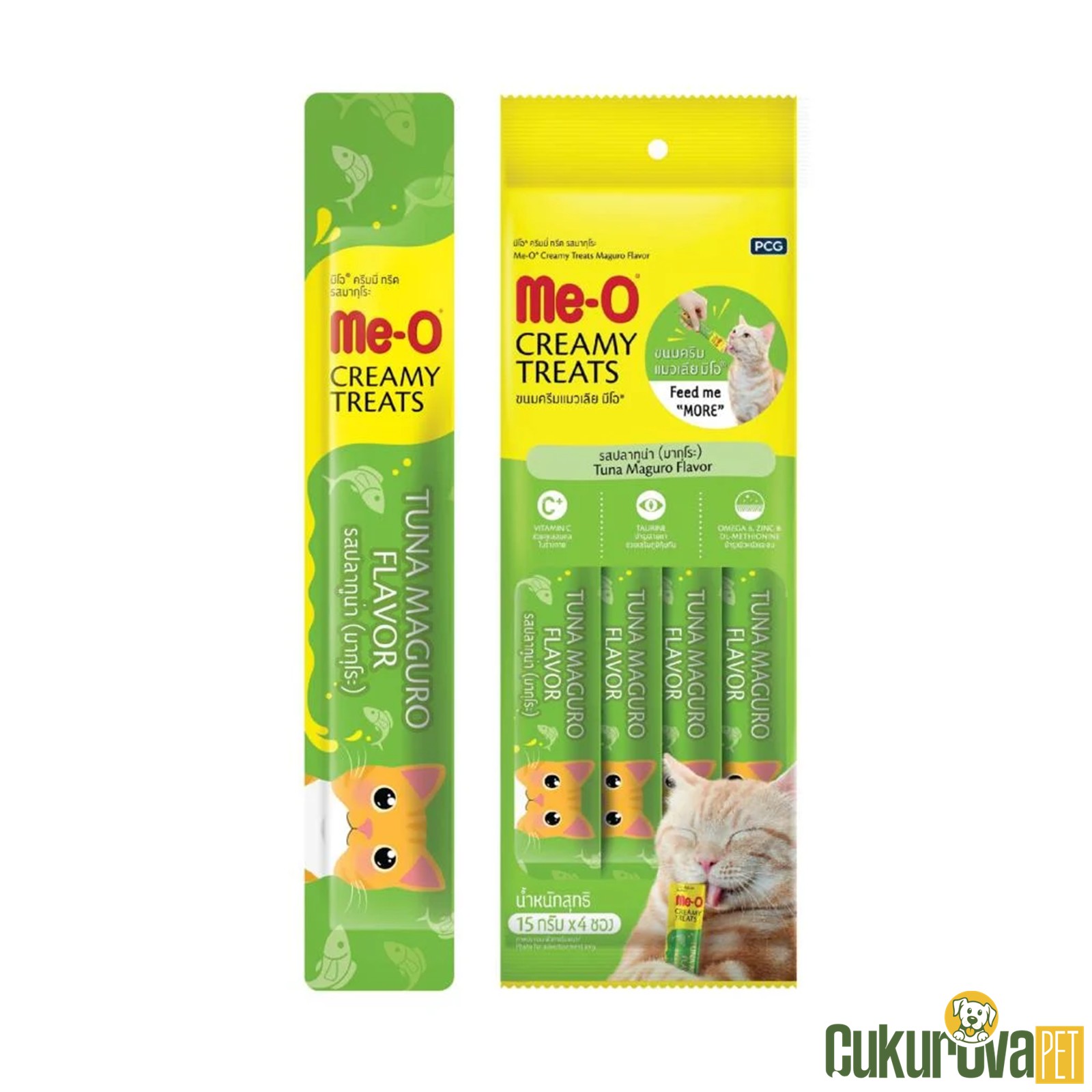 Me-O Creamy Treats Sarı Yüzgeçli Orkinos Balıklı Kedi Ödül Kreması 4 x 15 Gr