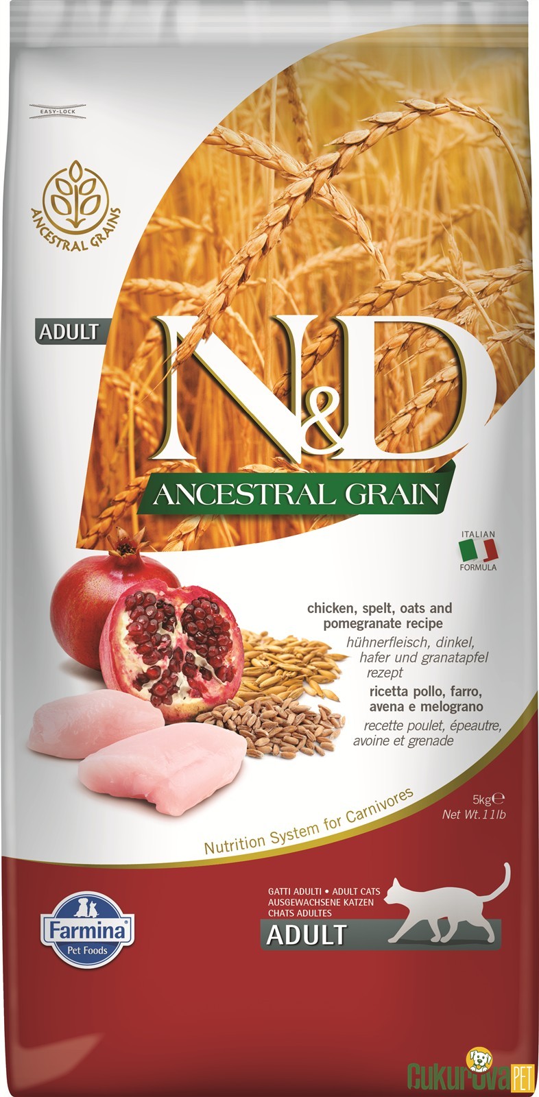 N&D Ancestral Grain Neutered Tavuklu Ve Narlı Kısırlaştırılmış Kedi Maması 5 Kg