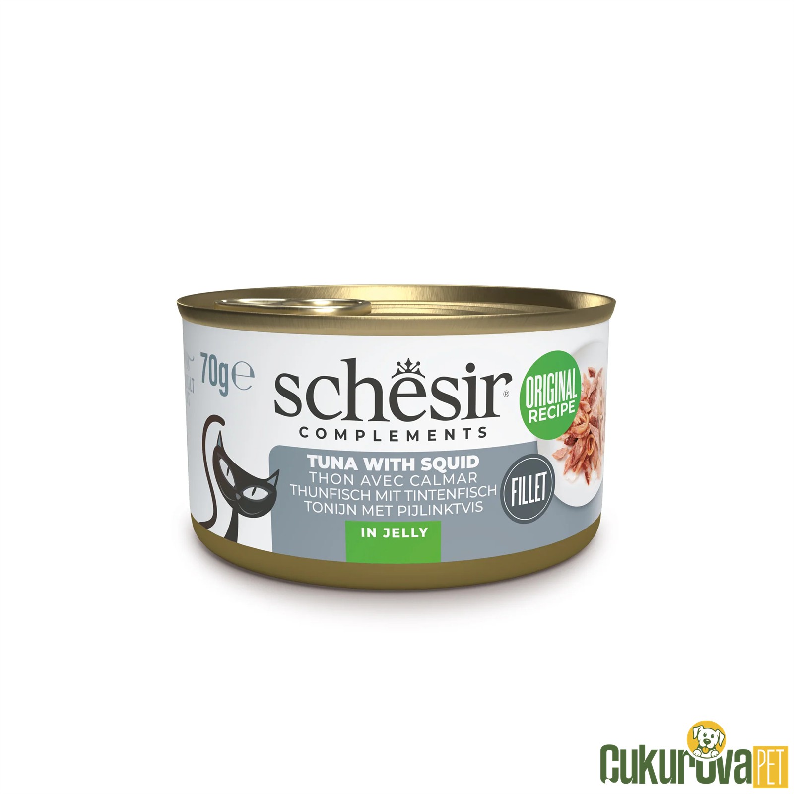 Schesir Complements In Jelly Ton Balıklı ve Kalamarlı Yetişkin Kedi Yaş Maması 85 Gr