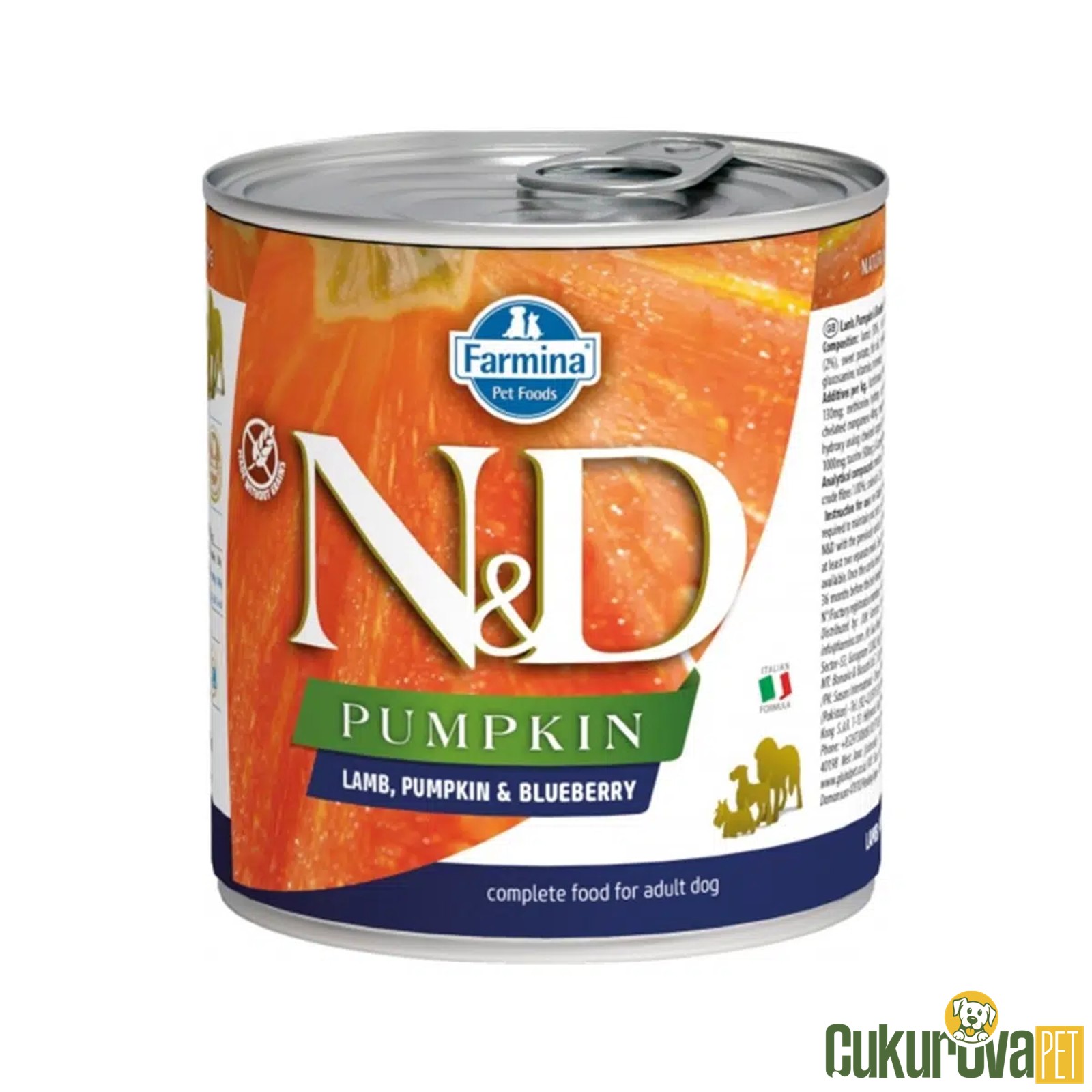 N&D Pumpkin Adult Kuzu Etli, Balkabaklı ve Yaban Mersinli Yetişki̇n Köpek Yaş Maması 285 Gr