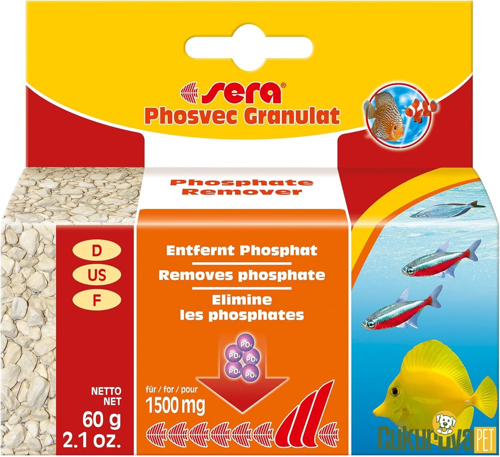 Sera Phosvec Granulat Phosphate Remover / Fosfat Giderici Kimyasal Filtre Malzemesi 60 Gr