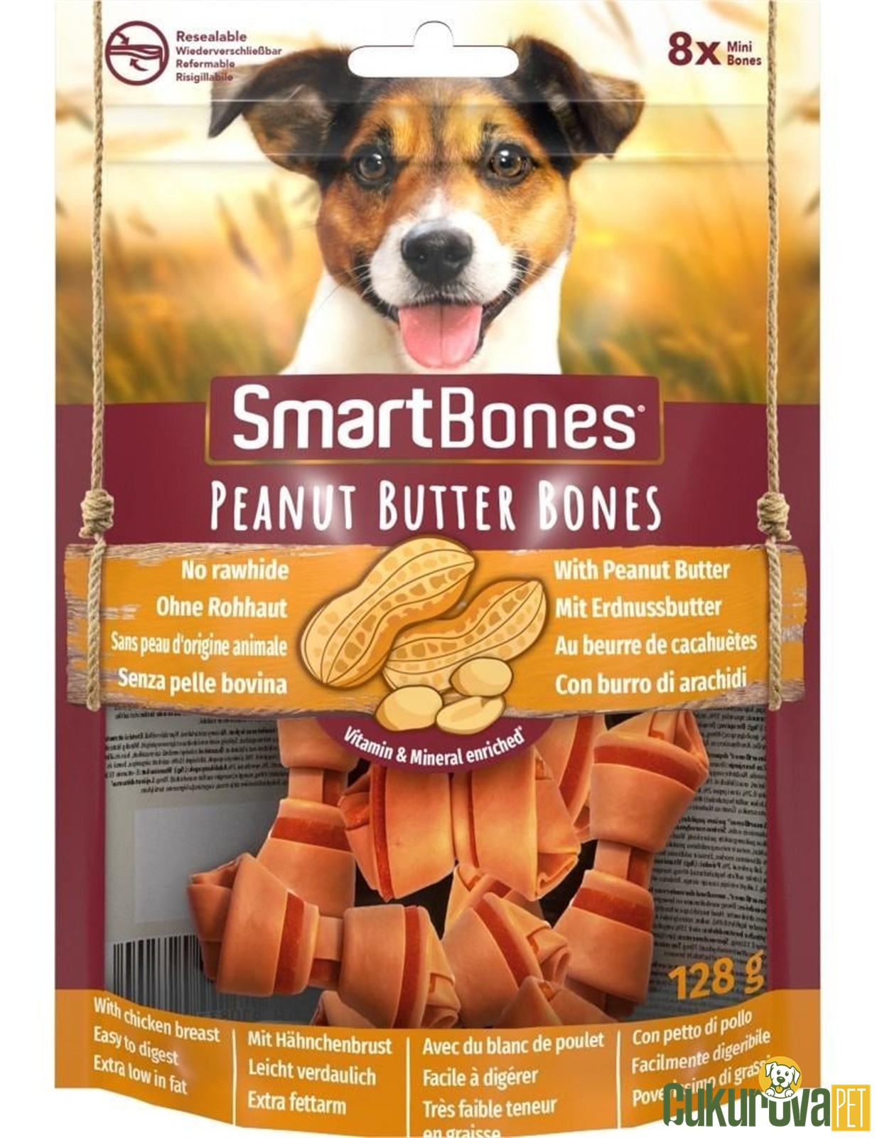 SmartBones Peanut Butter Sticks Fıstık Ezmeli Köpek Ödül Çubuğu 5 Adet - 100 Gr