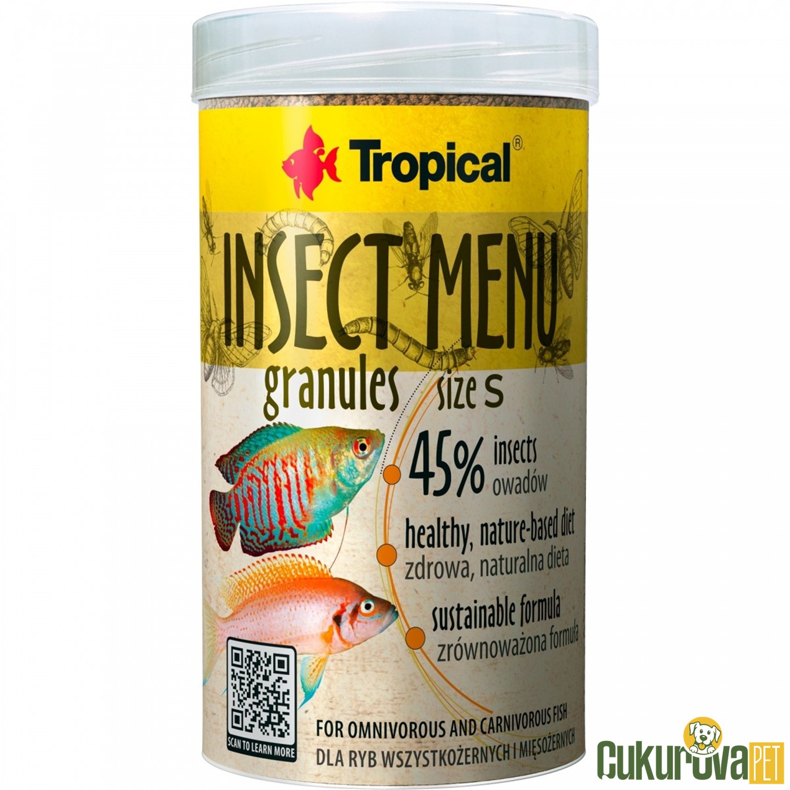 Tropical Insect Menu Granules Size S Granül Yem 100 Ml - 64 Gr
