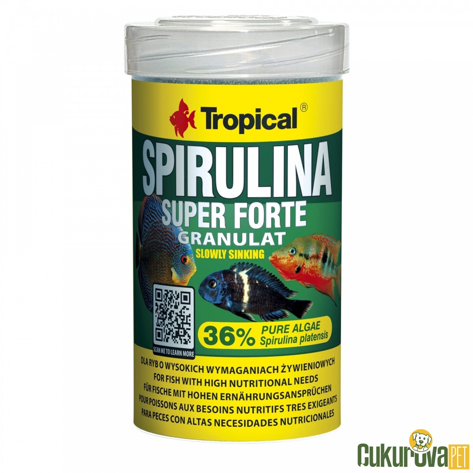 Tropical Spirulina Super Forte Granulat Granül Yem 100 Ml - 60 Gr