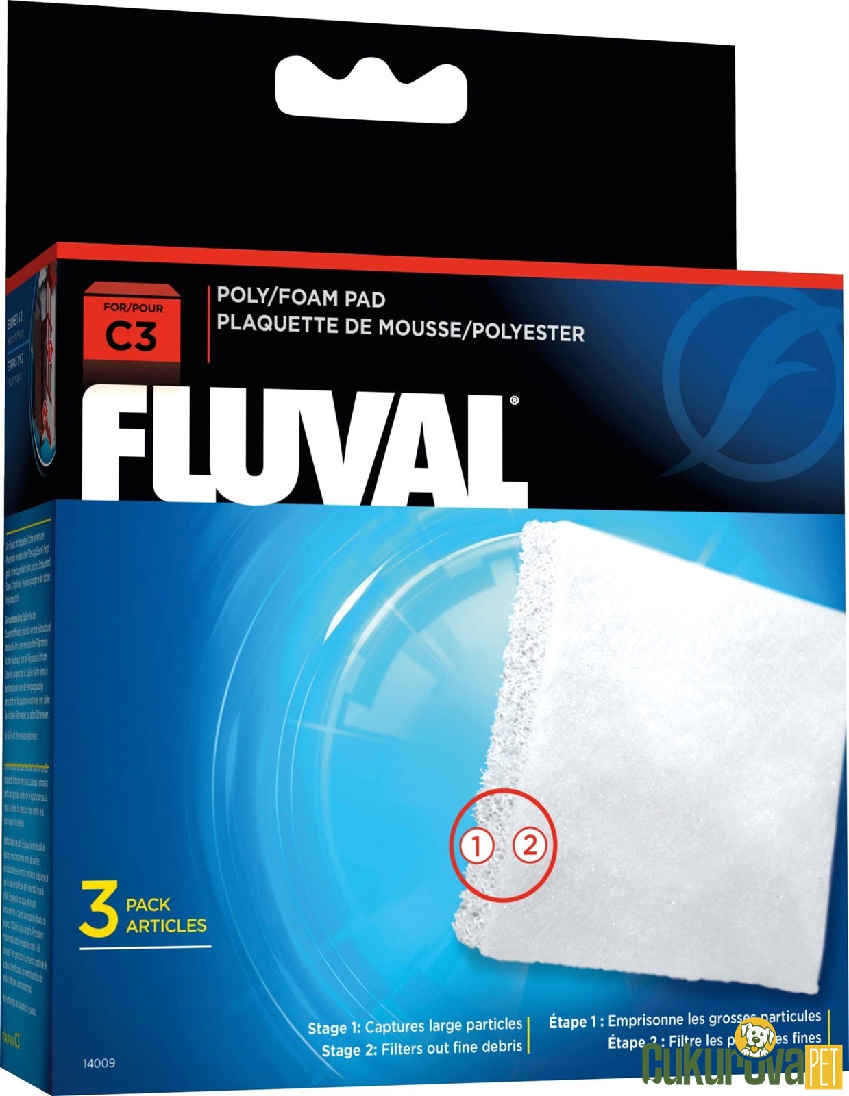 Fluval C3 Poly/Foam Köpük Filtre Süngeri 3 Adet