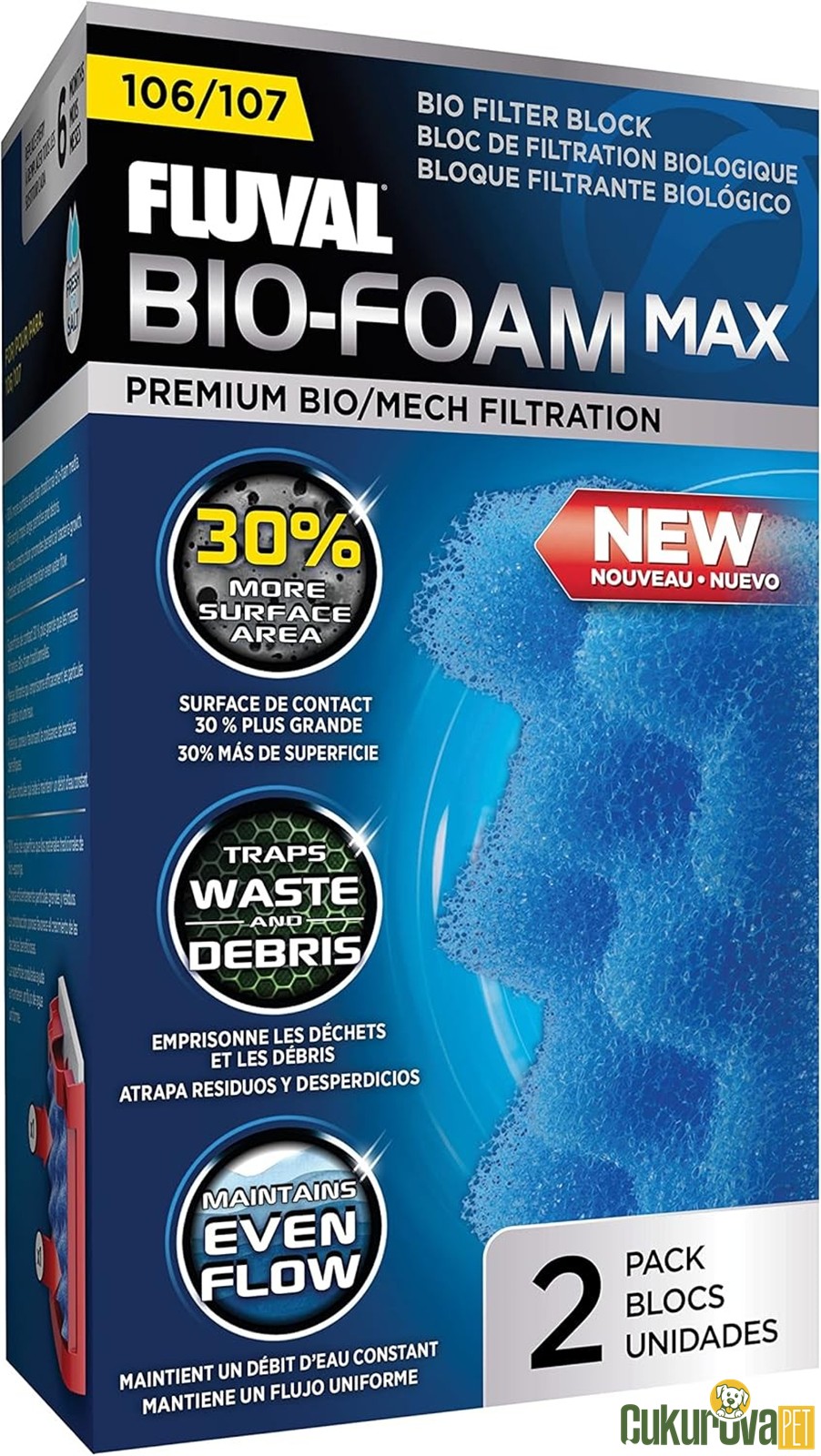 Fluval Bio-Foam Max 106 / 107 İçin Filtre Süngeri 2 Adet