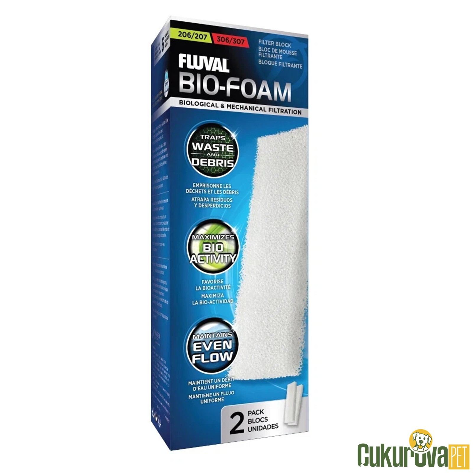 Fluval 206/207 - 306/307 İçin Bio-Foam Filtre Süngeri 2 Adet