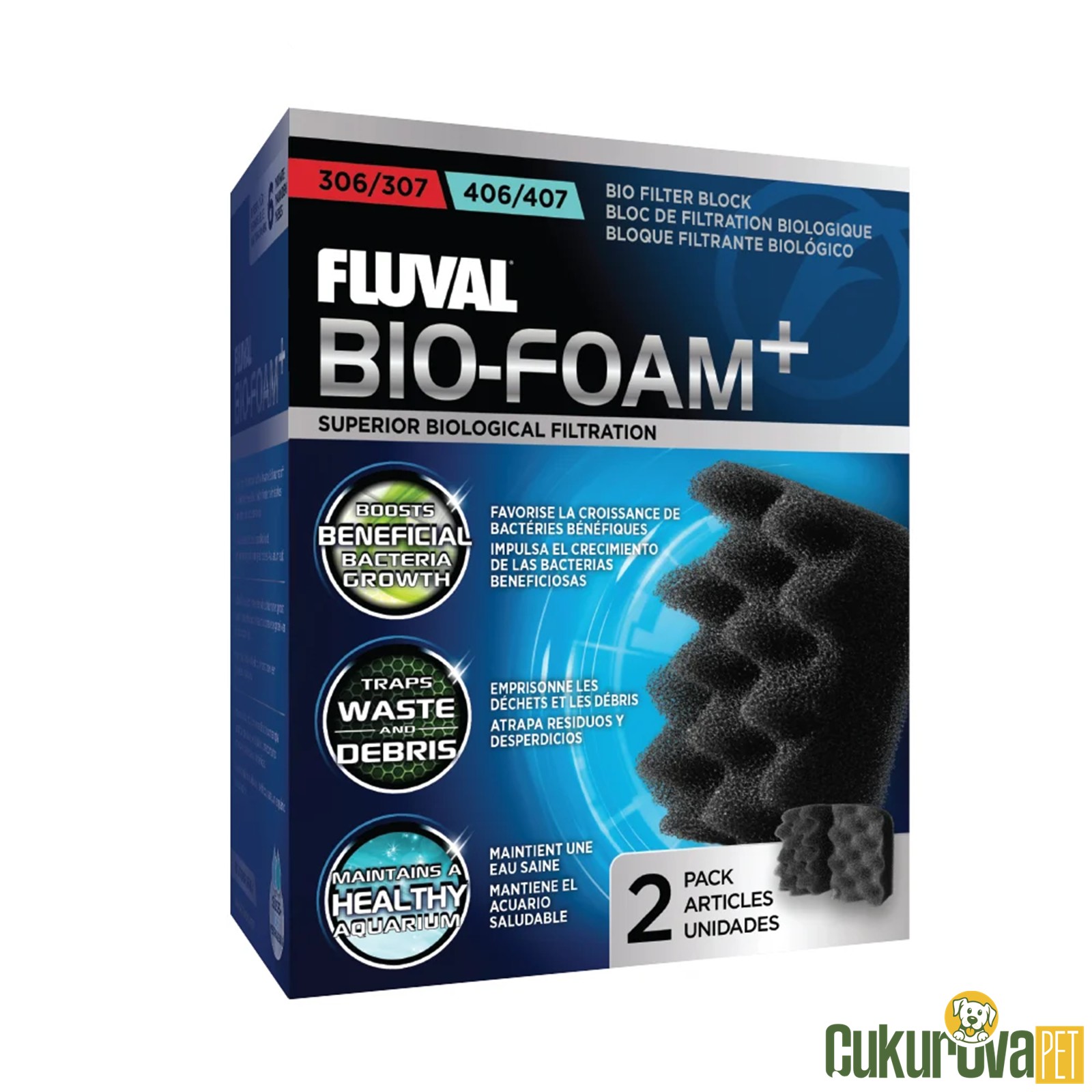 Fluval 306/307 - 406/407 İçin Bio-Foam+ Filtre Süngeri 2 Adet