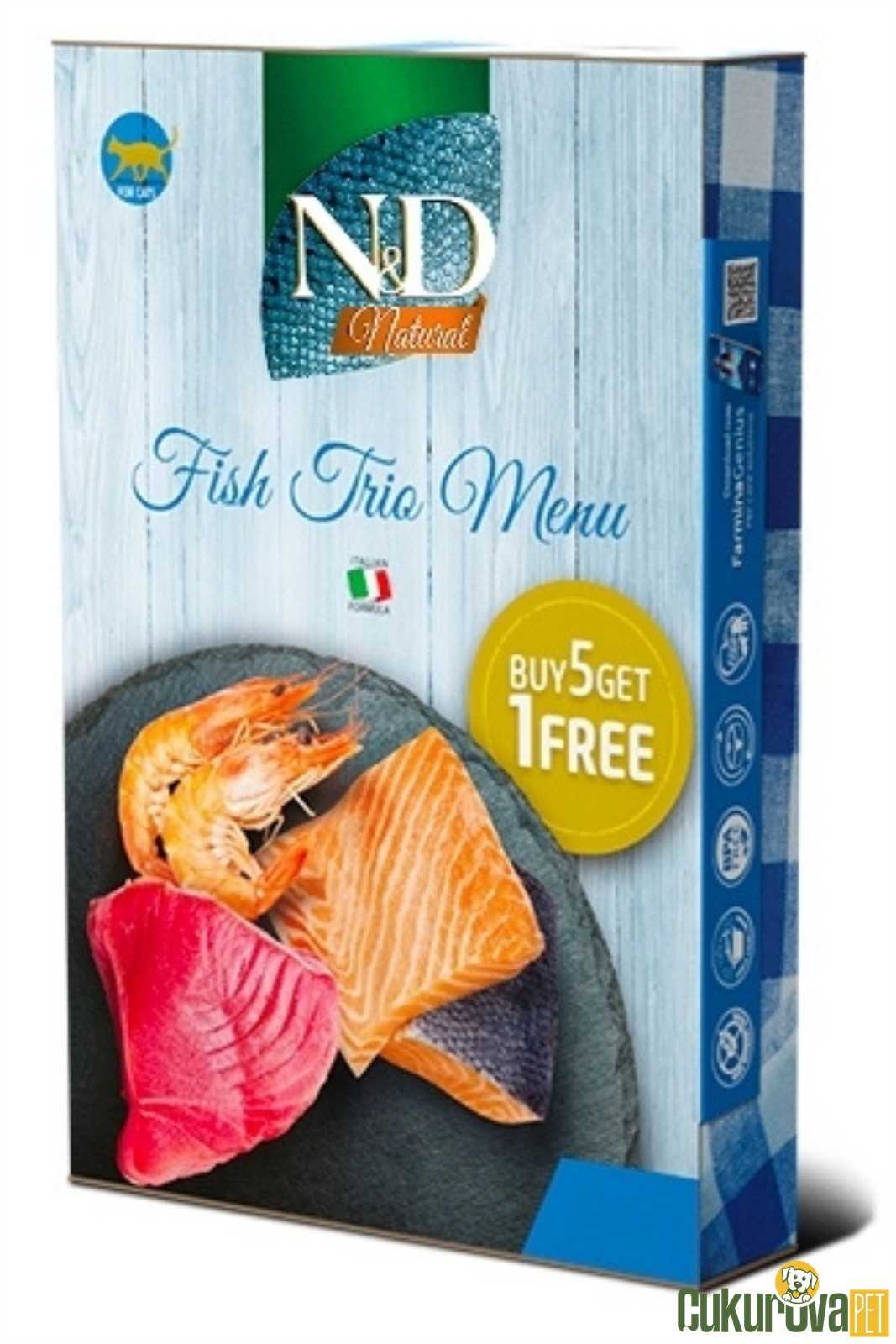 N&D Fish Trio Menu Balıklı Yetişkin Kedi Yaş Maması 70 Gr - 6 Al 5 Öde