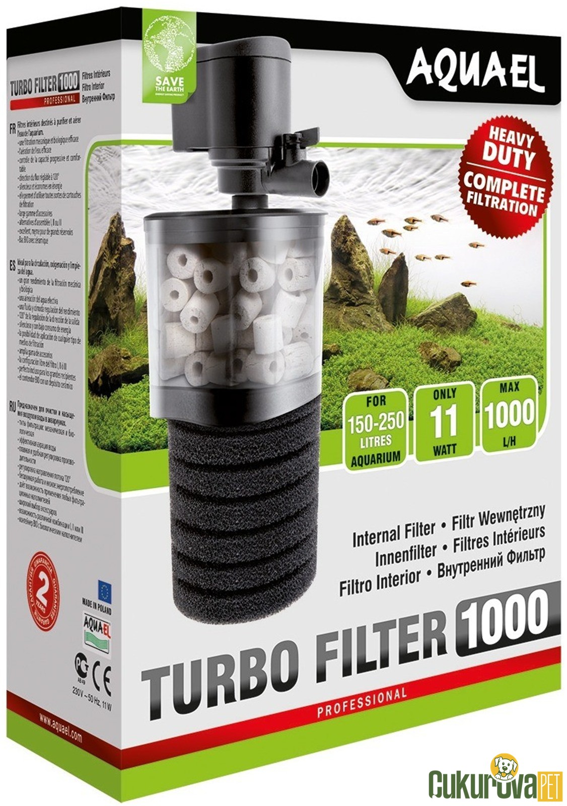 Aquael Turbo Filter 1000 Akvaryum İç Filtre