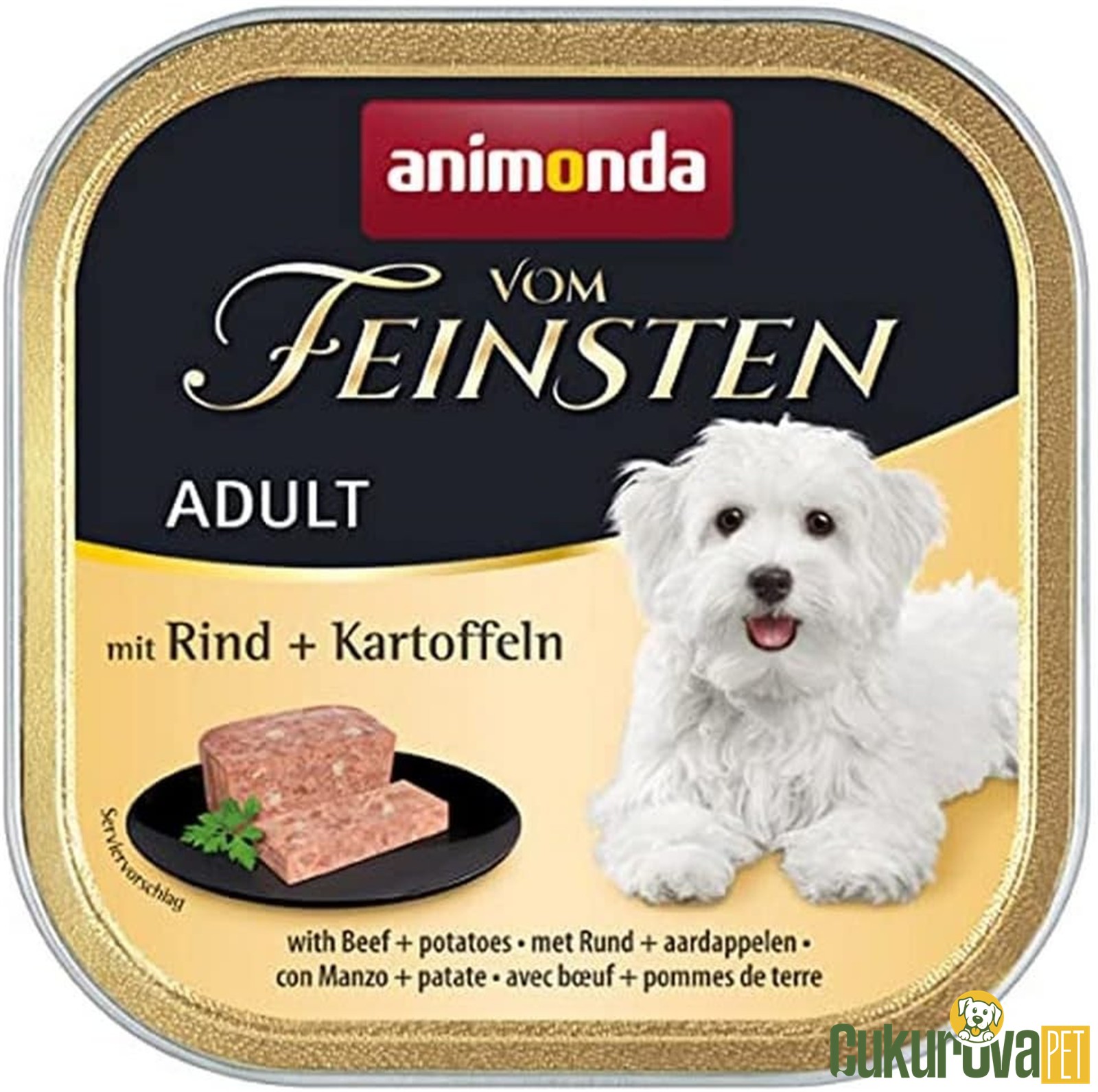Animonda Vom Feinsten Adult Sığır Etli ve Patatesli Yetişkin Köpek Yaş Maması 150 Gr
