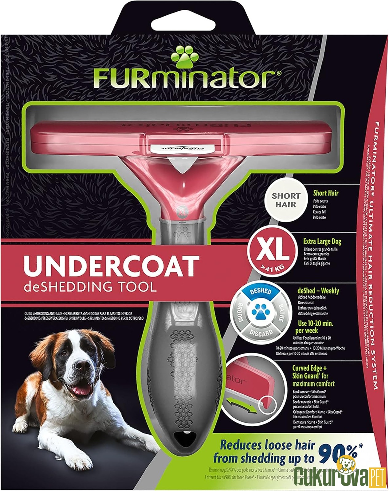 Furminator UnderCoat Kısa Tüylü Köpek Tarağı XL - 11.5 Cm