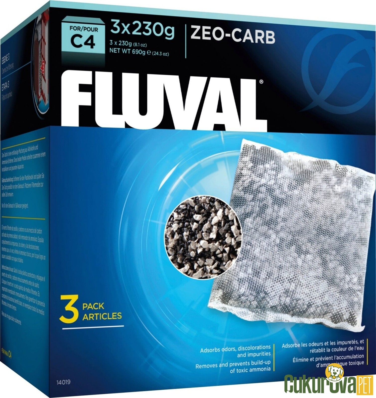 Fluval C4 Zeo-Carb / Karbon Kimyasal Filtre Malzemesi  230 Gr
