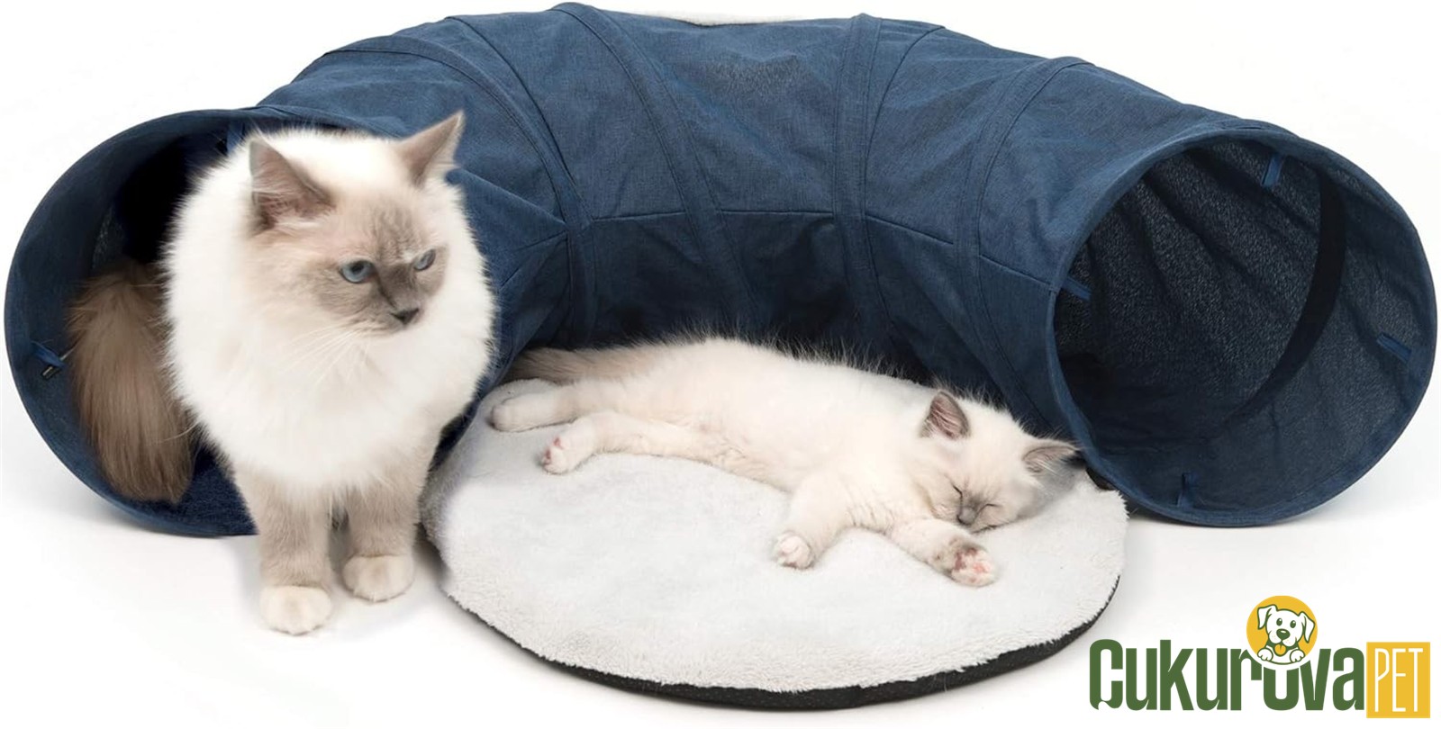 Catit Vesper Yastıklı Kedi Tüneli Mavi 96 Cm