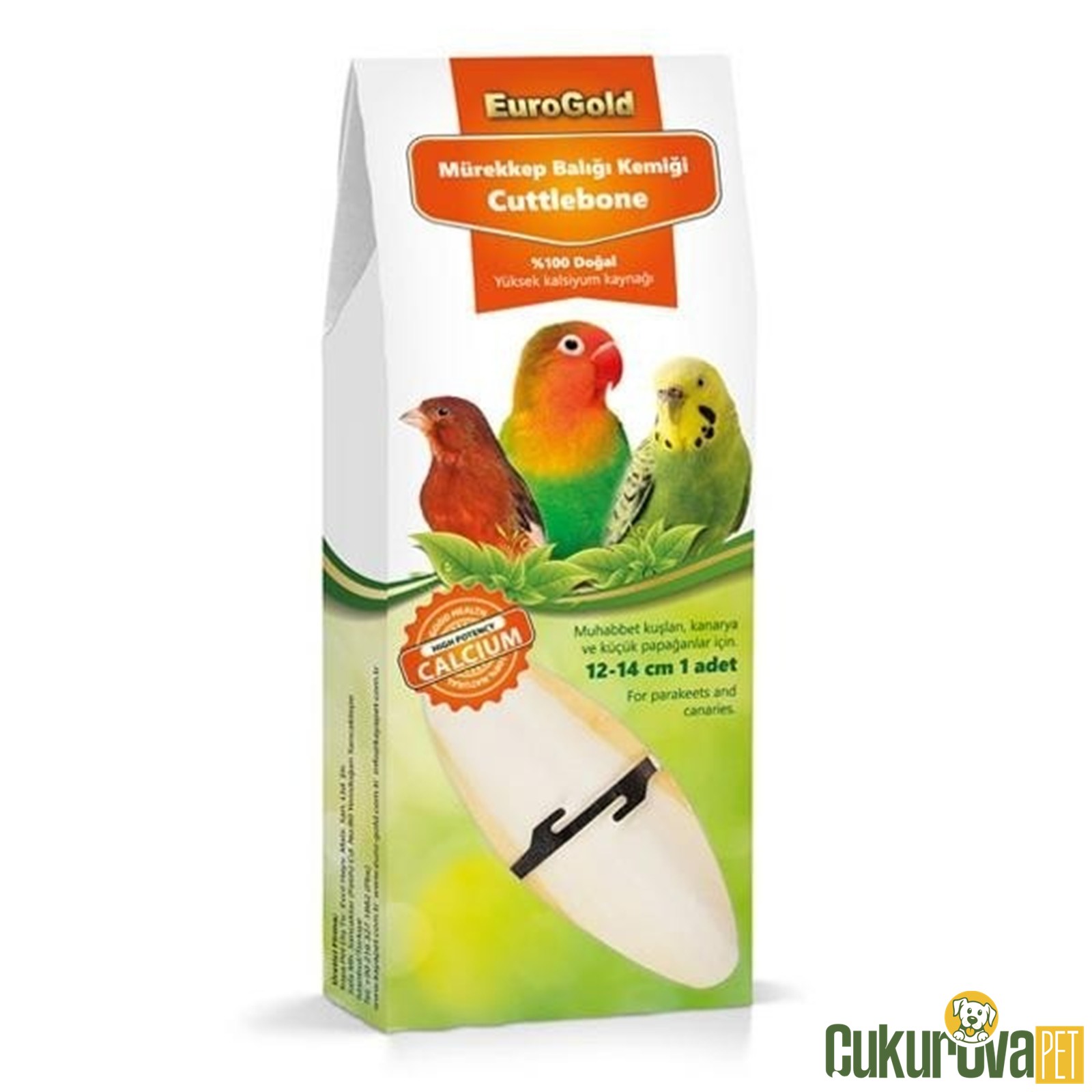 EuroGold Cuttlebone Mürekkep Balığı Kemiği Kuş Gaga Taşı 12 x 14 Cm